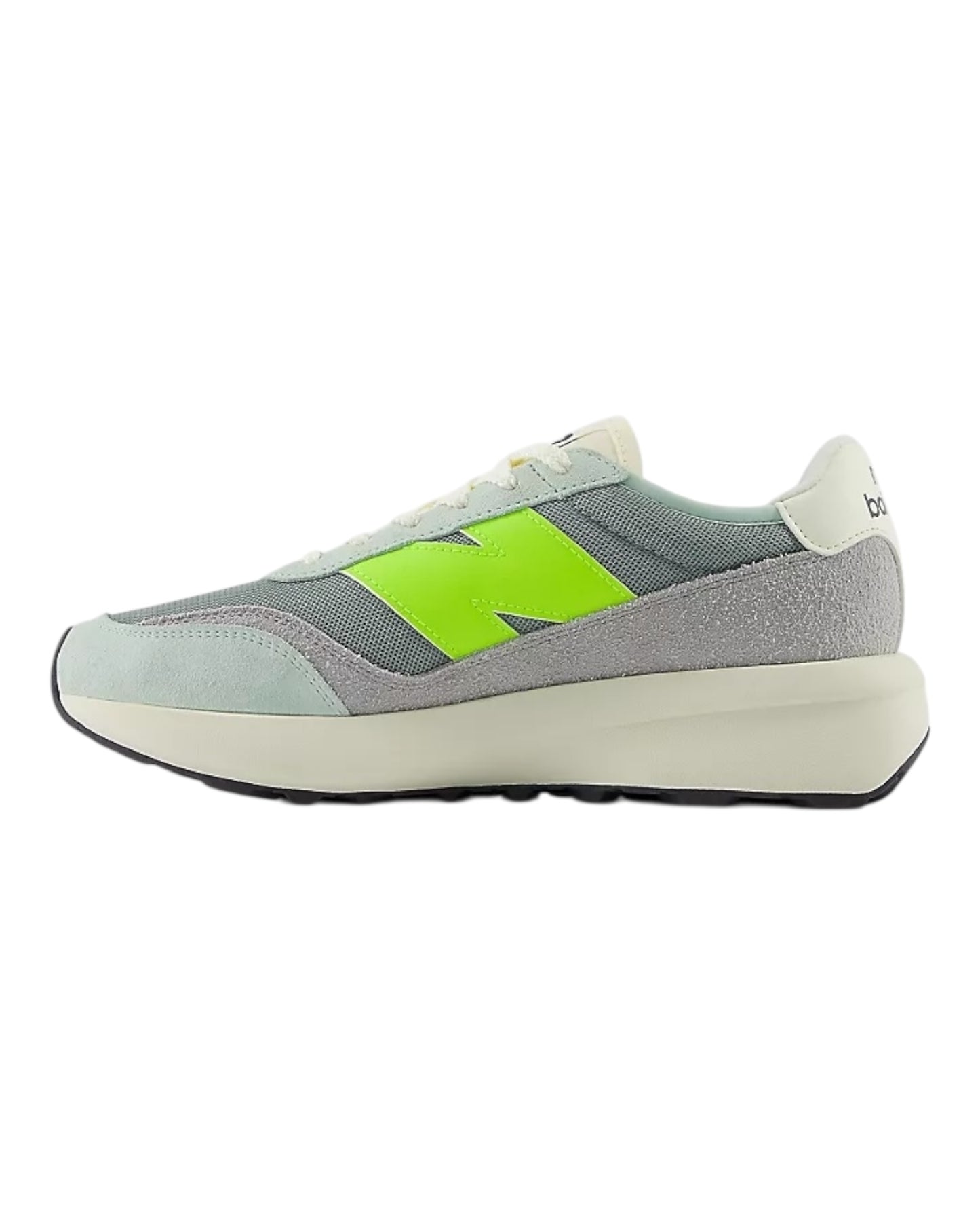 NEW BALANCE DA370 IN CAMOSCIO GRIGIO LOGO VERDE FLUO