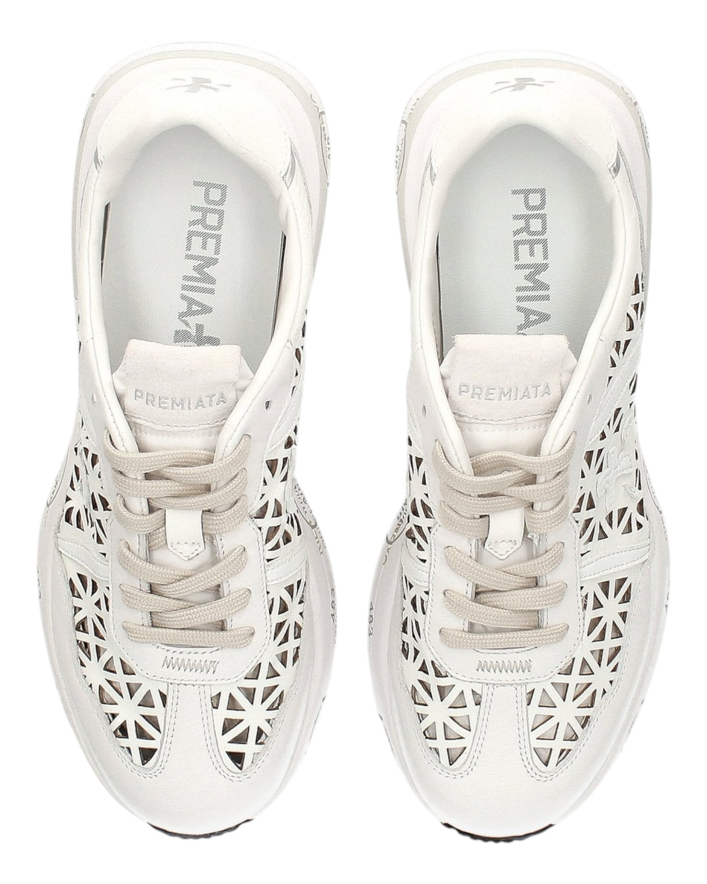 PREMIATA CASSIE 7385 IN PELLE TRAFORATA BIANCA