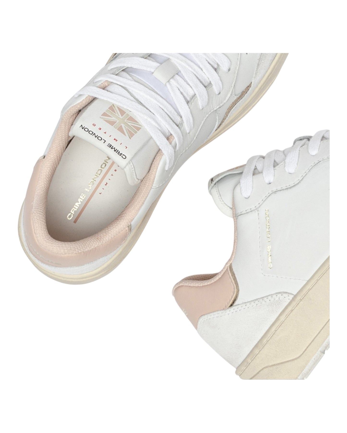 CRIME TIMELESS IN PELLE BIANCA/ROSA