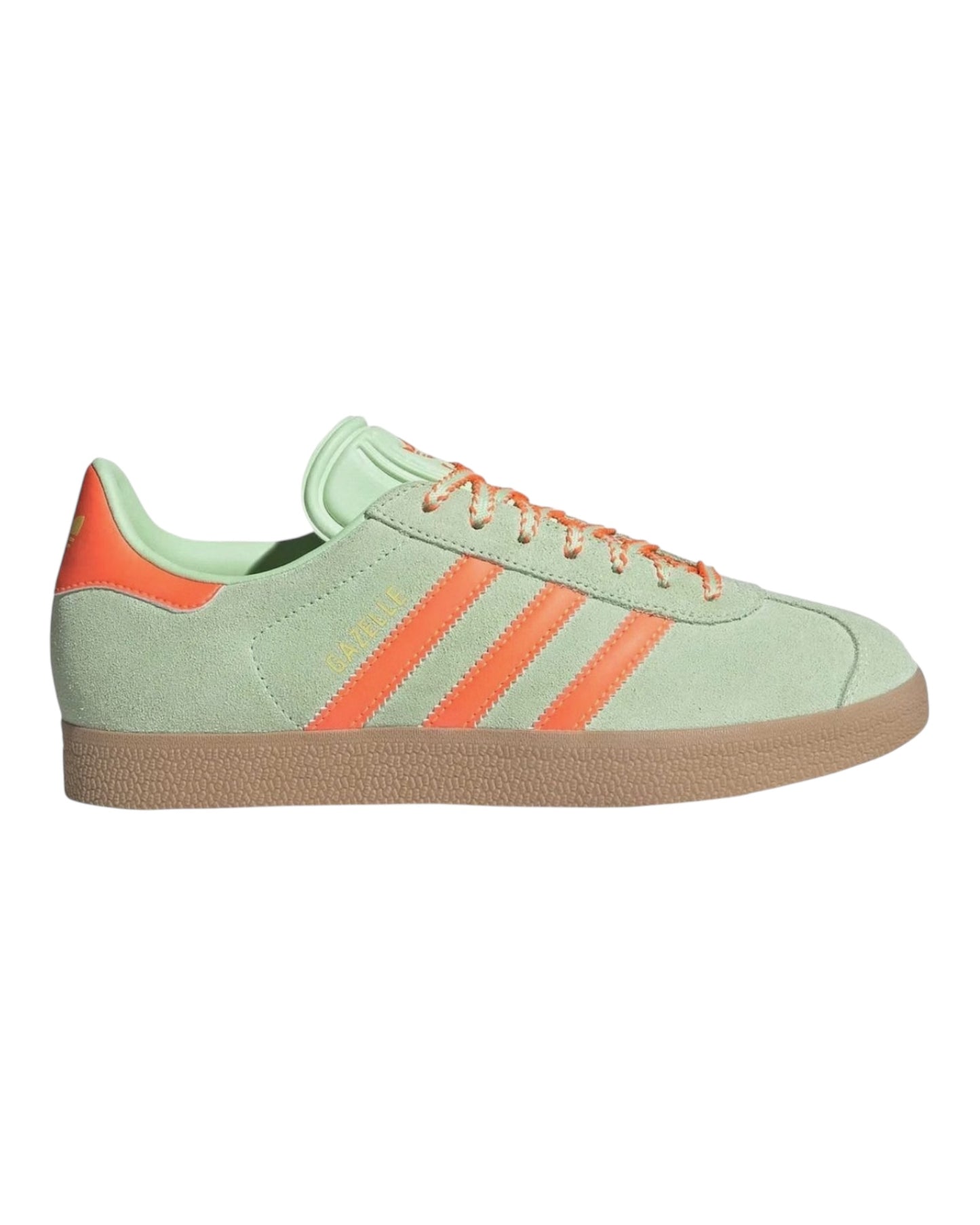 ADIDAS GAZELLE IN CAMOSCIO VERDE BANDE ARANCIO