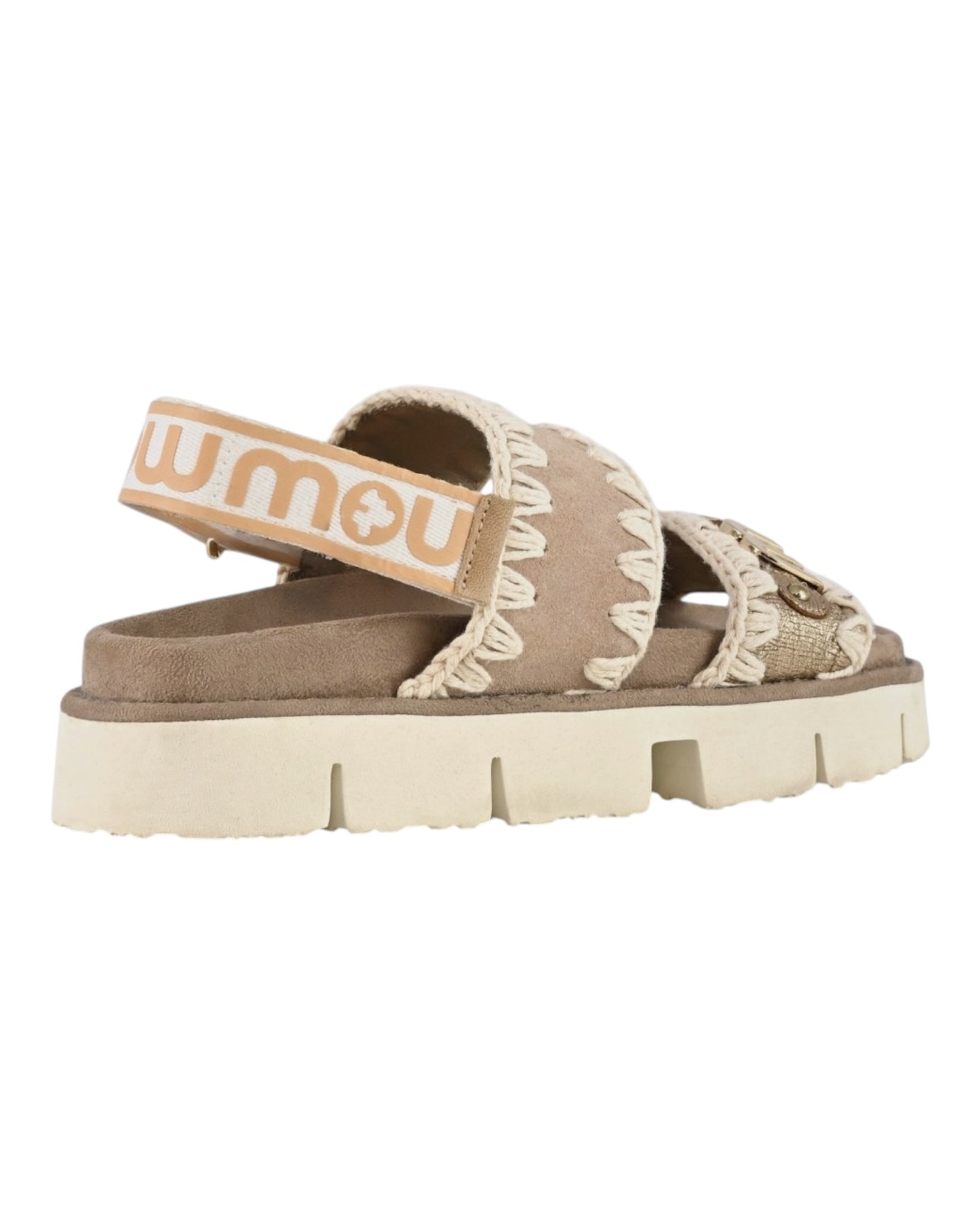 MOU BIO SANDAL SUEDE BIG LOGO BEIGE