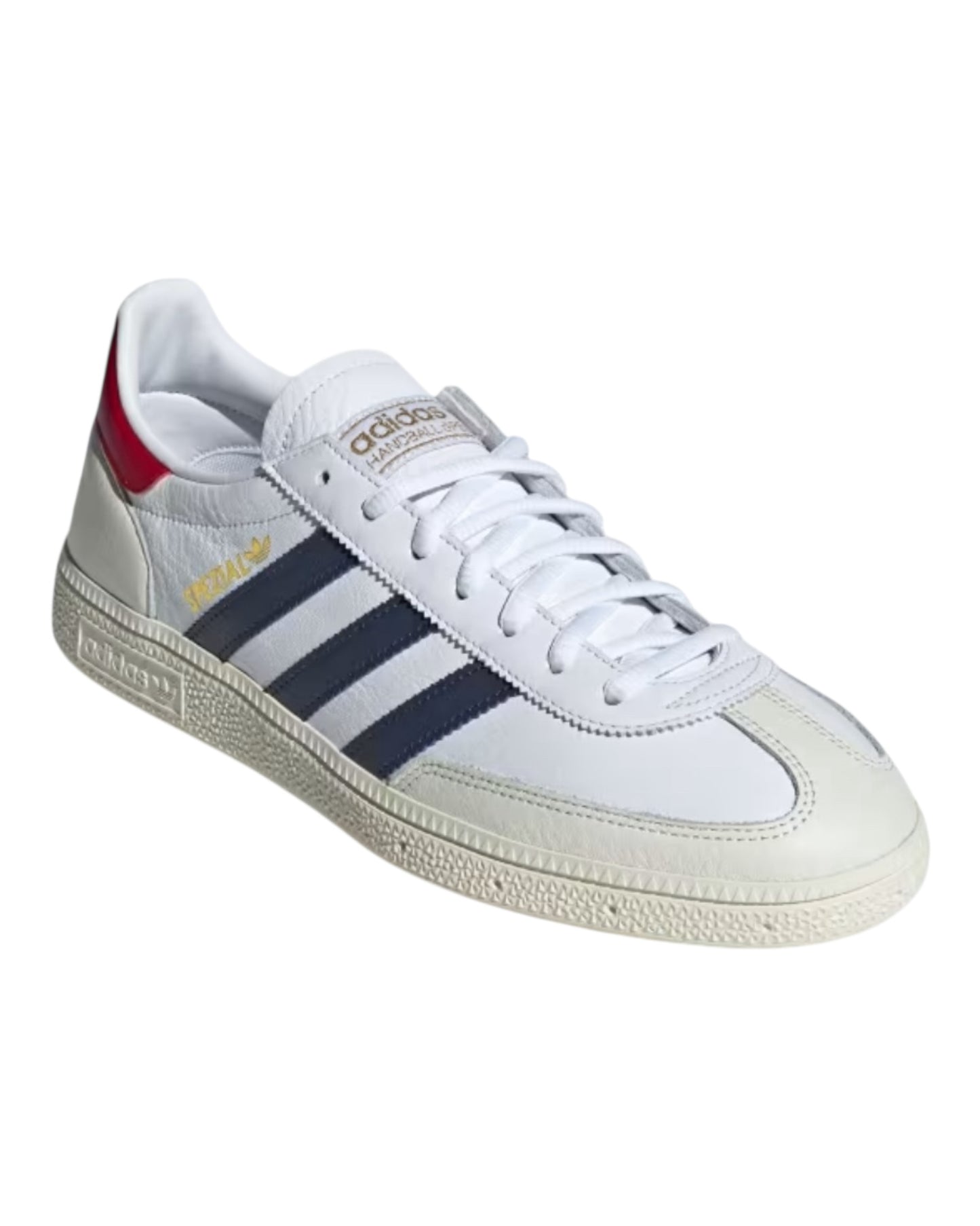 ADIDAS SPEZIAL IN PELLE BIANCA CON BANDE E TALLONE BLU/ROSSO