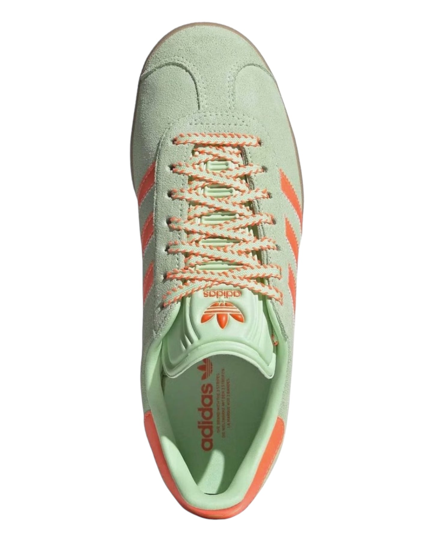 ADIDAS GAZELLE IN CAMOSCIO VERDE BANDE ARANCIO