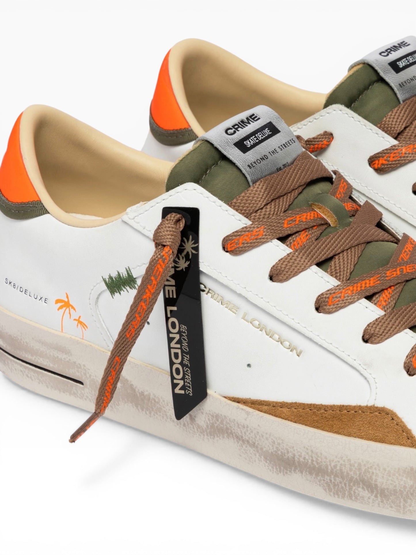 CRIME LONDON SK8 DELUXE 19101 BIANCO/ARANCIO