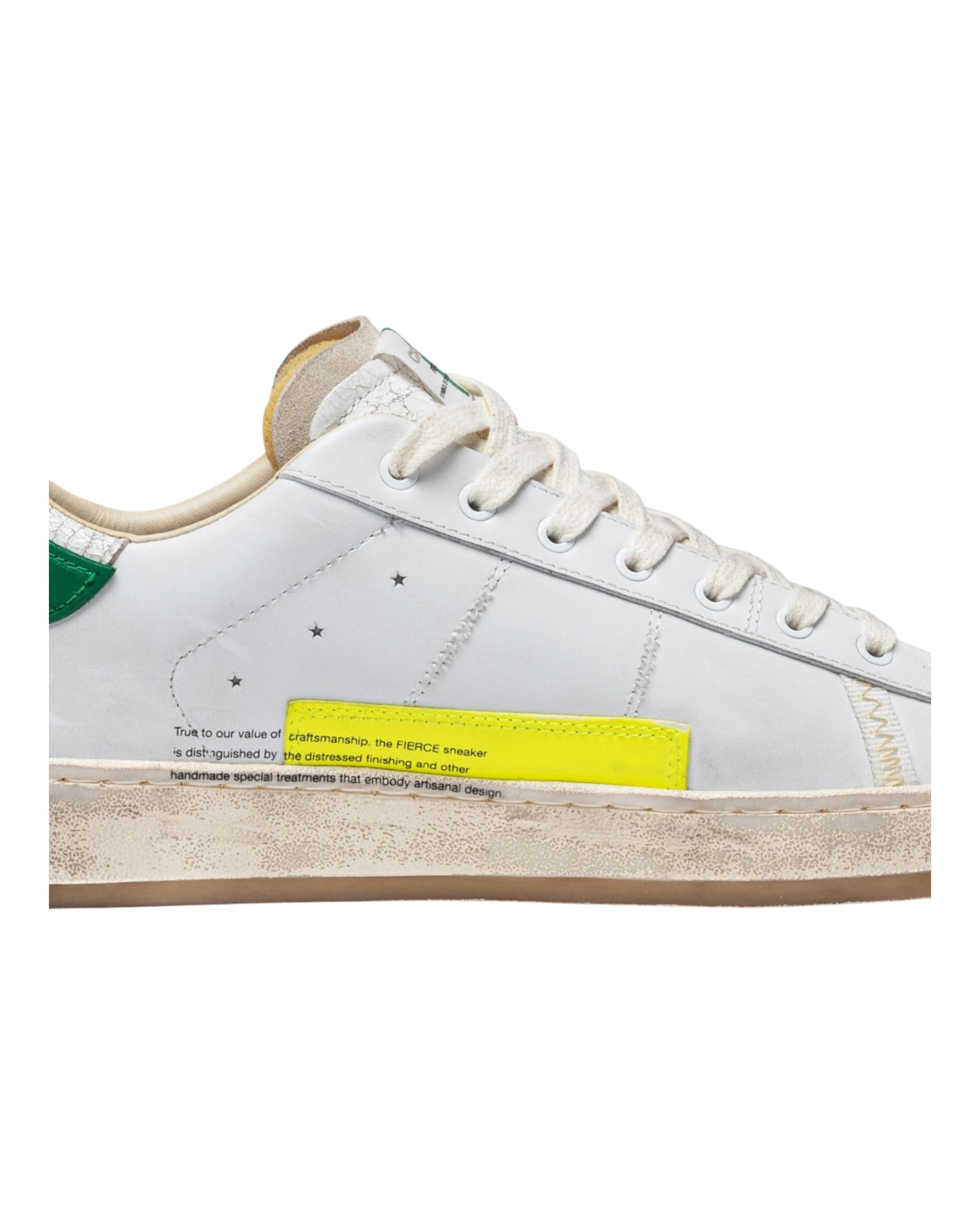 CRIME LONDON FIERCE IN PELLE BIANCA/VERDE
