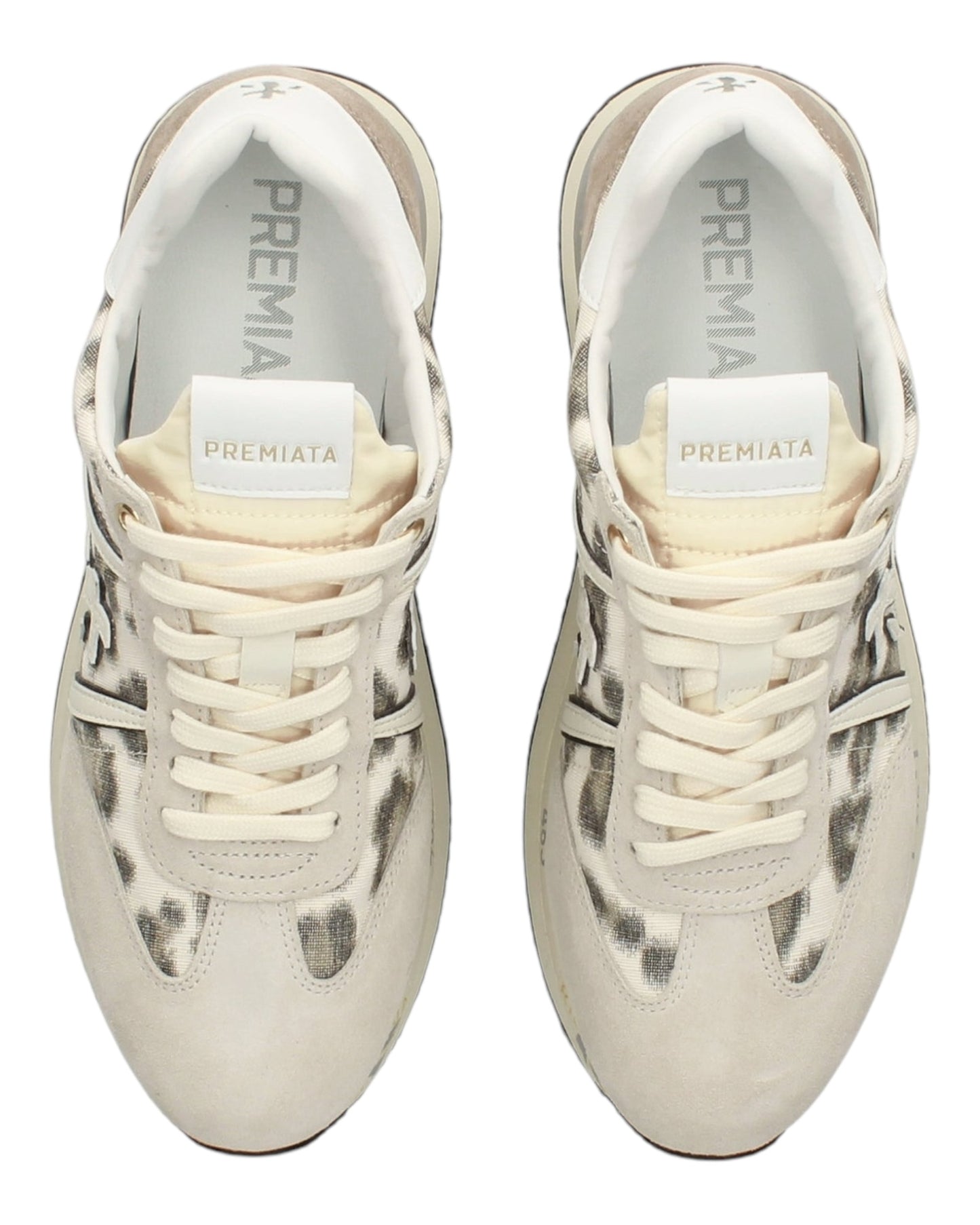 PREMIATA CONNY 7362 IN CAMOSCIO BEIGE TELA ANIMALIER