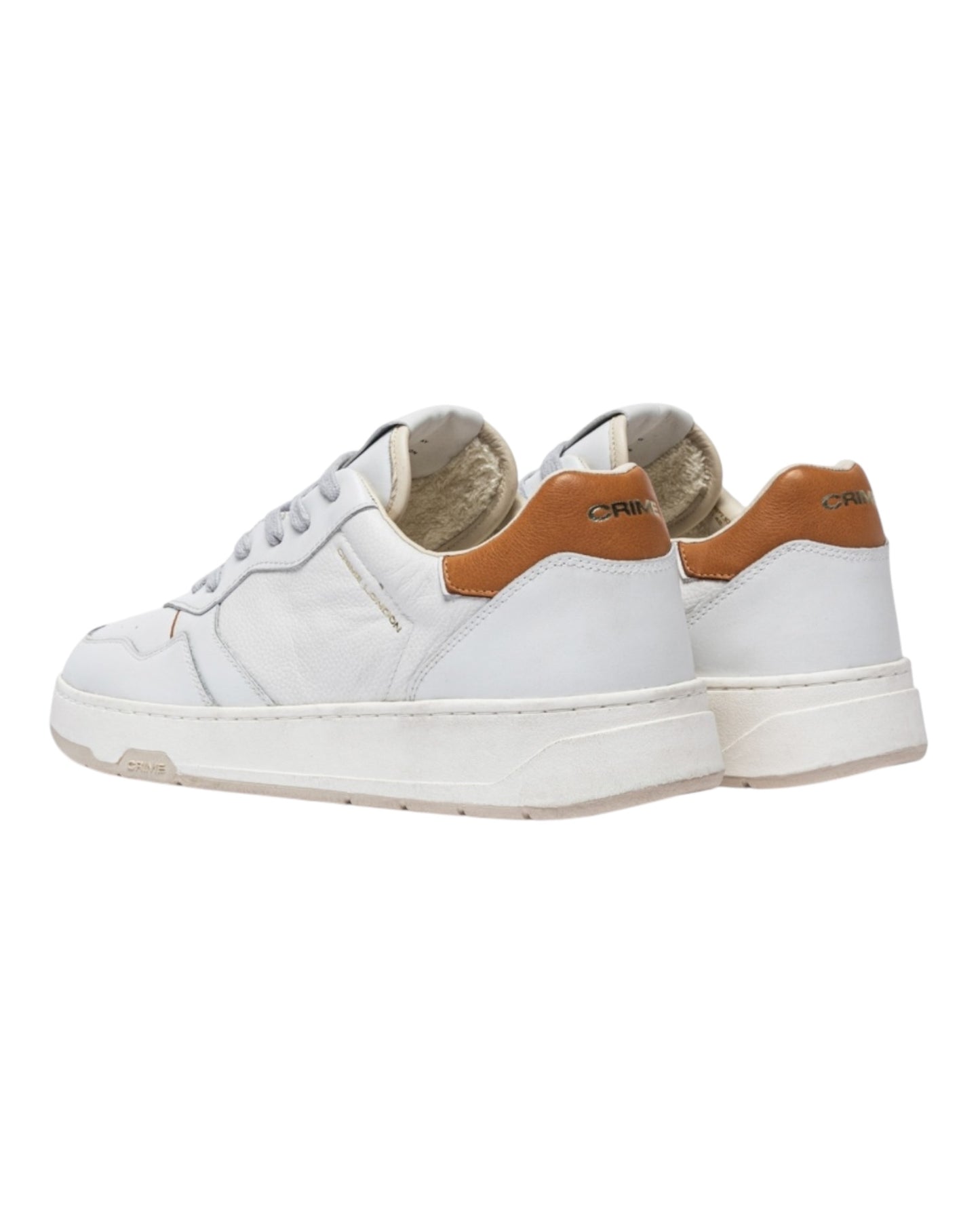 CRIME LONDON TIMELESS IN PELLE BIANCA/CUOIO