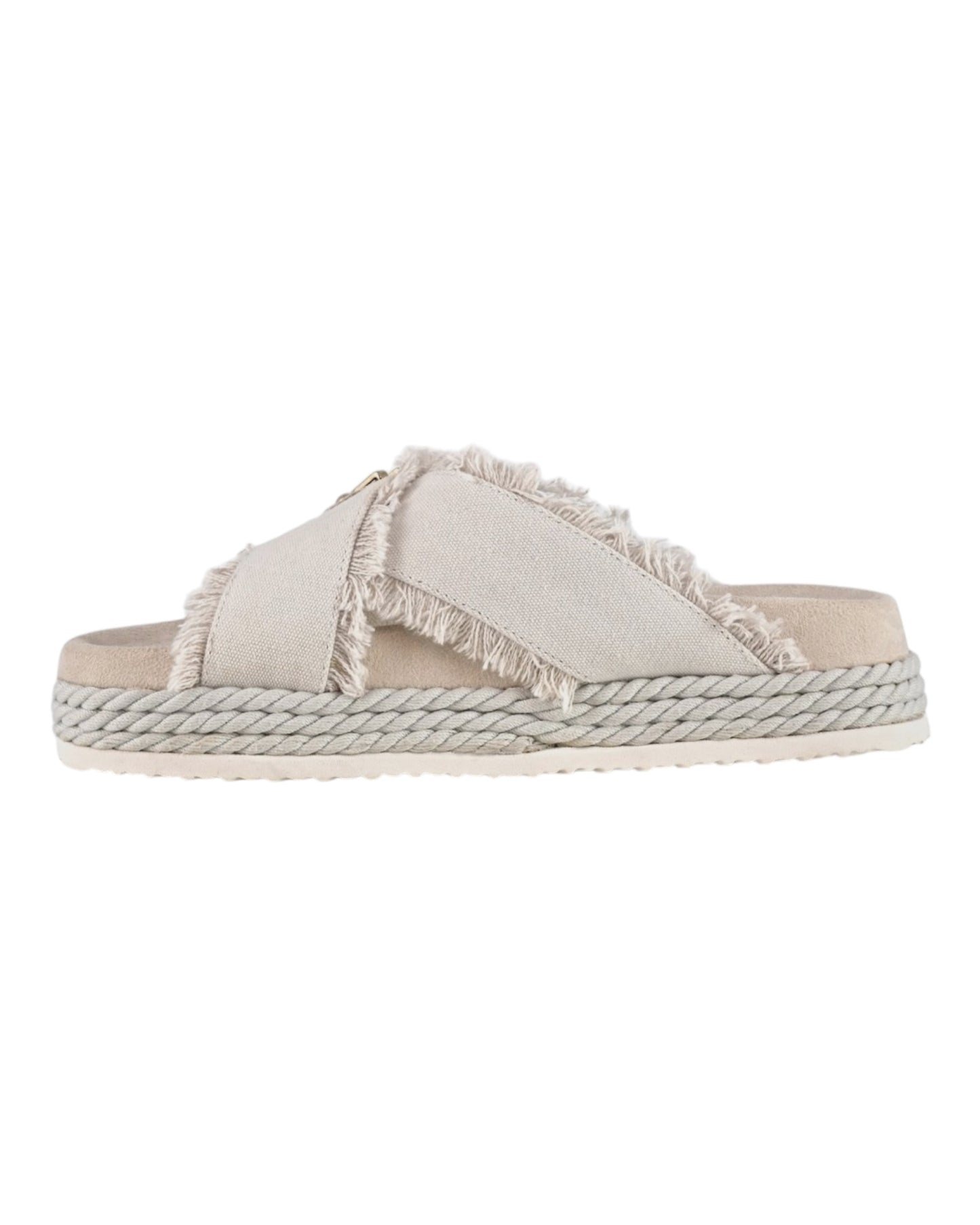 MOU CRISS CROSS SANDAL IN CANVAS BIANCA