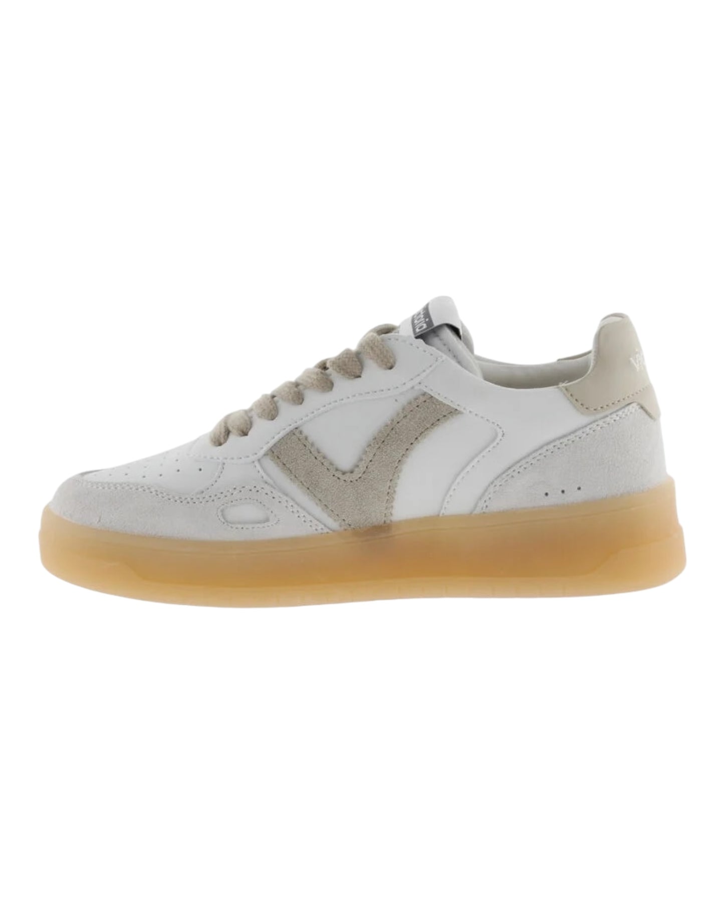 VICTORIA 7129125D SNEAKERS IN PELLE E CAMOSCIO BIANCA FONDO MIELE