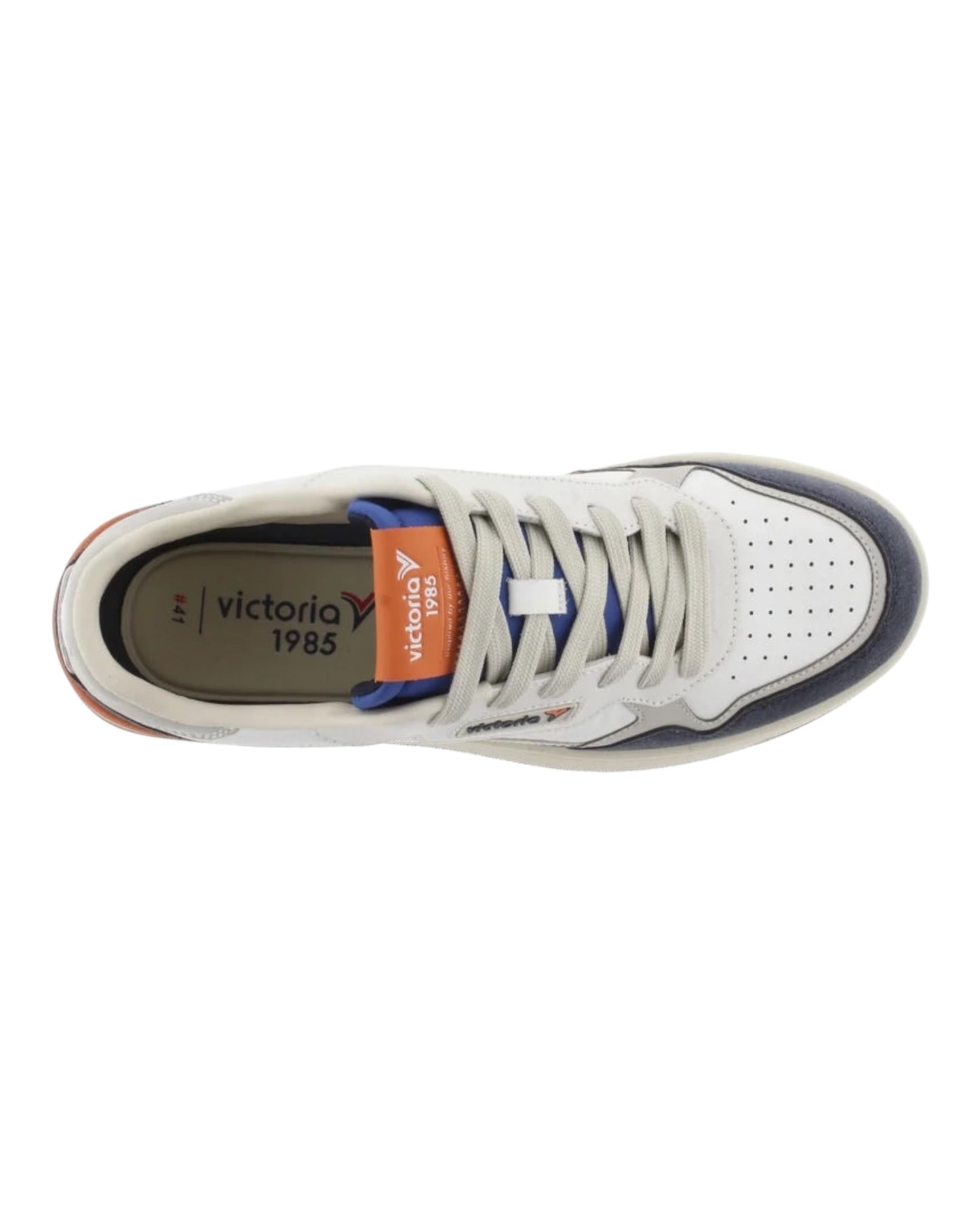 VICTORIA 8800124 SNEAKERS IN PELLE E CAMOSCIO BIANCA/BLU