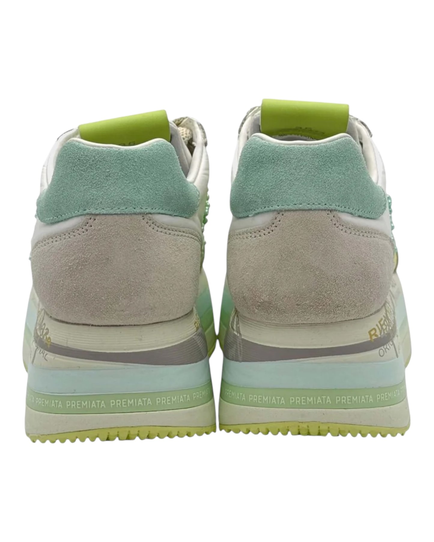PREMIATA 7374 BETH IN CAMOSCIO BEIGE/BIANCA/VERDE