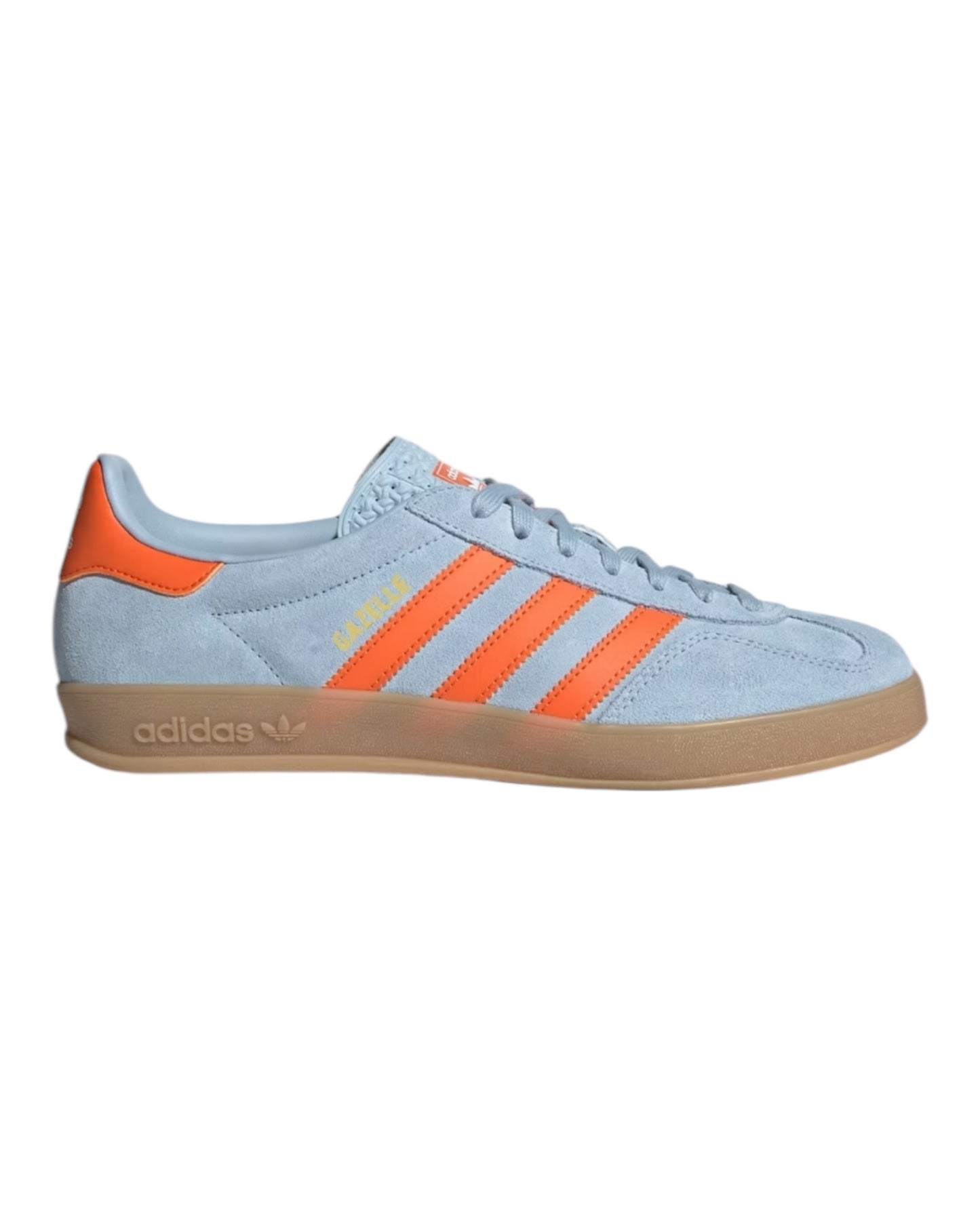 ADIDAS GAZELLE INDOOR IN CAMOSCIO AZZURRA BANDE ARANCIO