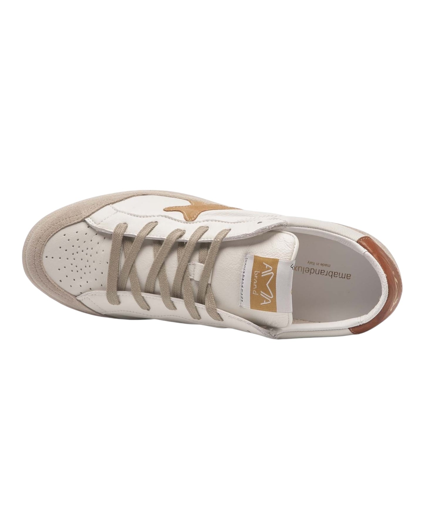 AMA BRAND 4133 SUN IN PELLE BIANCA TALLONCINO CUOIO