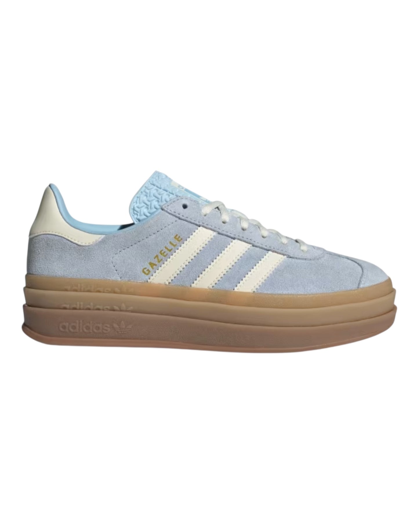 ADIDAS GAZELLE BOLD IN CAMOSCIO AZZURRO BANDE BIANCHE