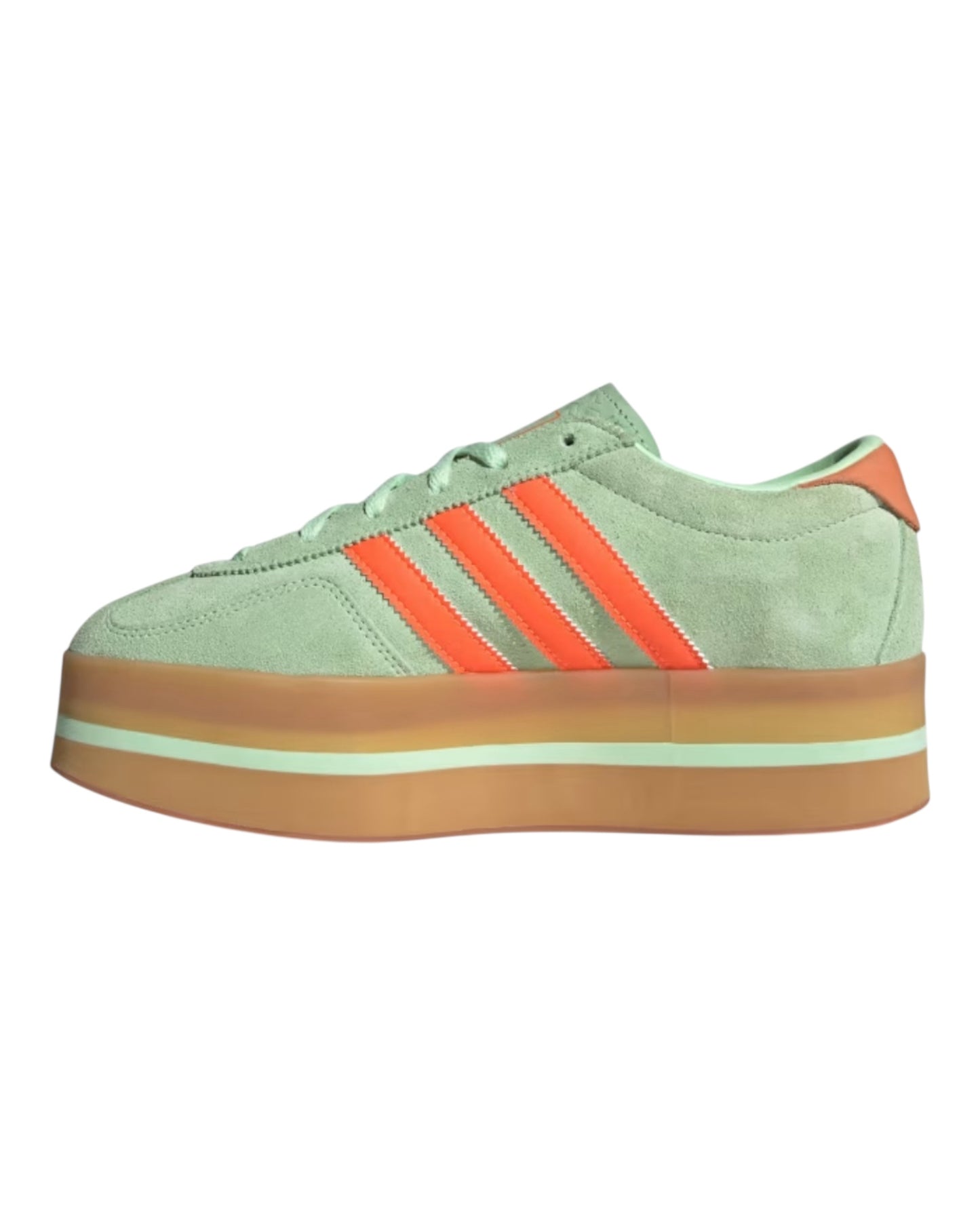ADIDAS GAZELLE STACK IN CAMOSCIO VERDE LOGO ARANCIO