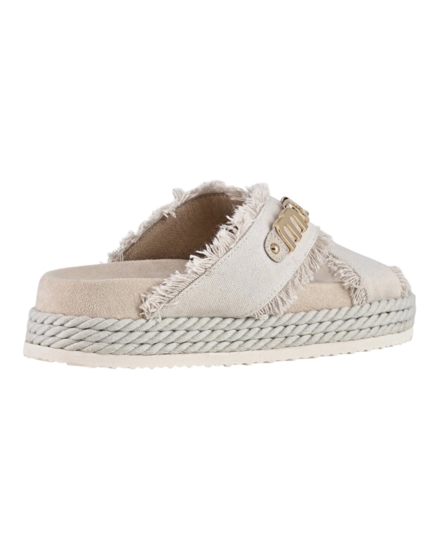 MOU CRISS CROSS SANDAL IN CANVAS BIANCA