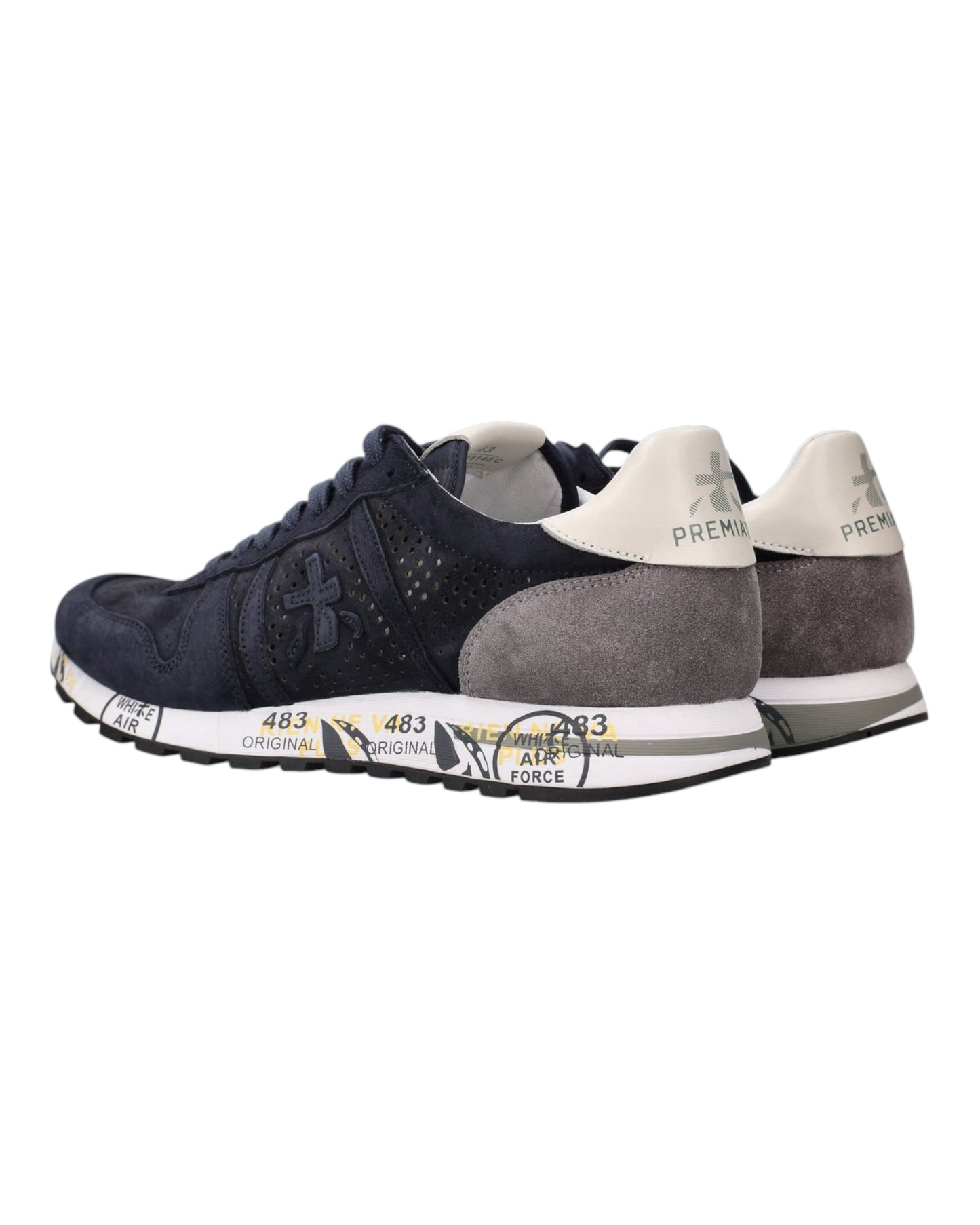 PREMIATA ERIC 6142 IN CAMOSCIO TRAFORATO BLU TALLONE GRIGIO