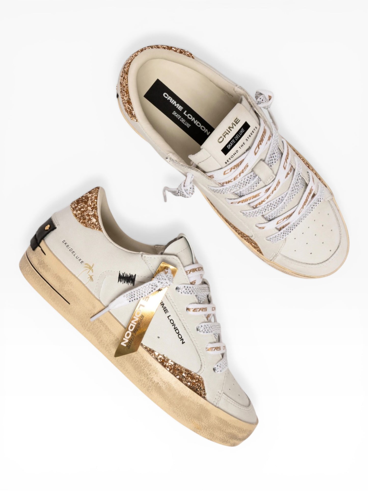 CRIME LONDON SK8 DELUXE 29102 BIANCO/ORO