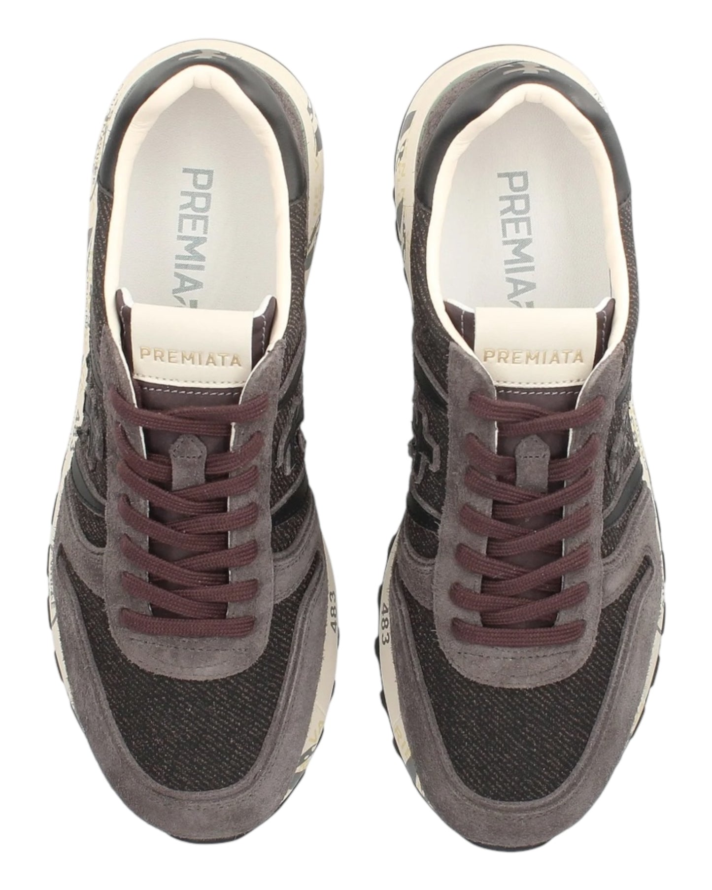 PREMIATA LANDER 6984 GRIGIA LACCI BORDEAUX