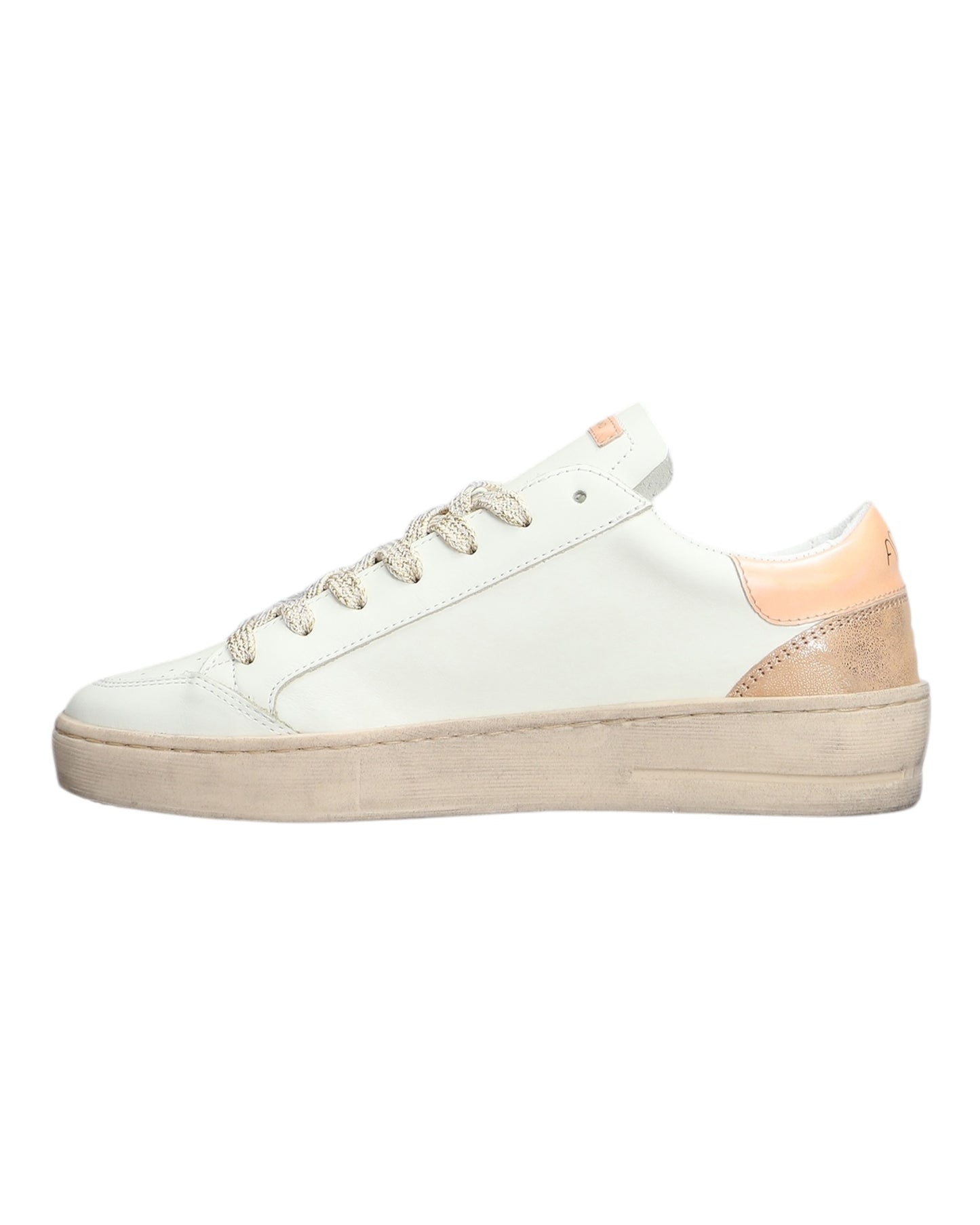 AMA BRAND 4040 SLAM IN PELLE BIANCA/ORO ROSA TALLONCINO ARANCIO