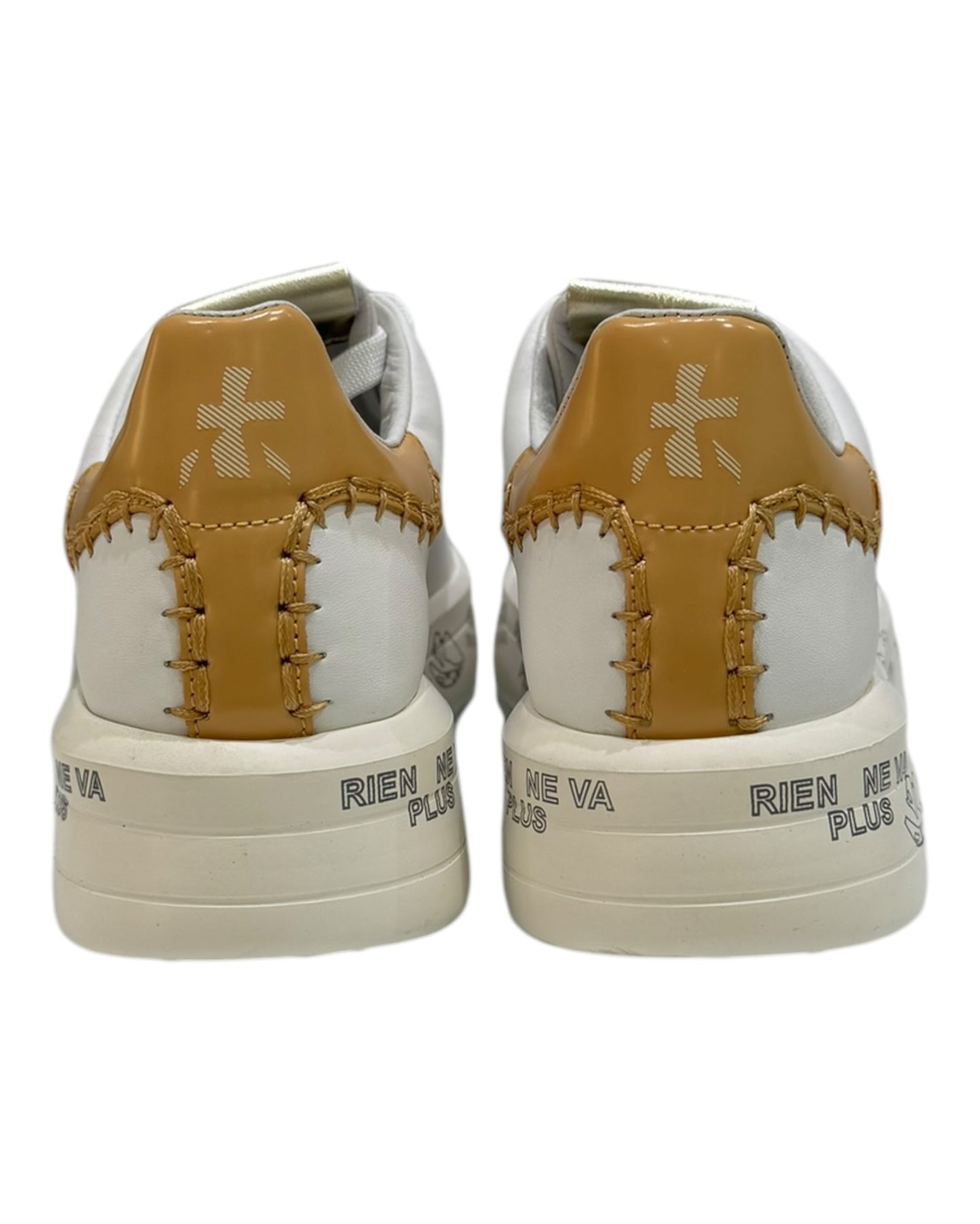 PREMIATA BELLE 6711 IN PELLE BIANCA/CUOIO