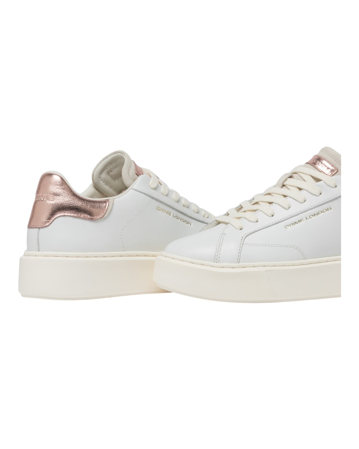 CRIME LONDON NEW EXTRA IN PELLE BIANCA/ROSA