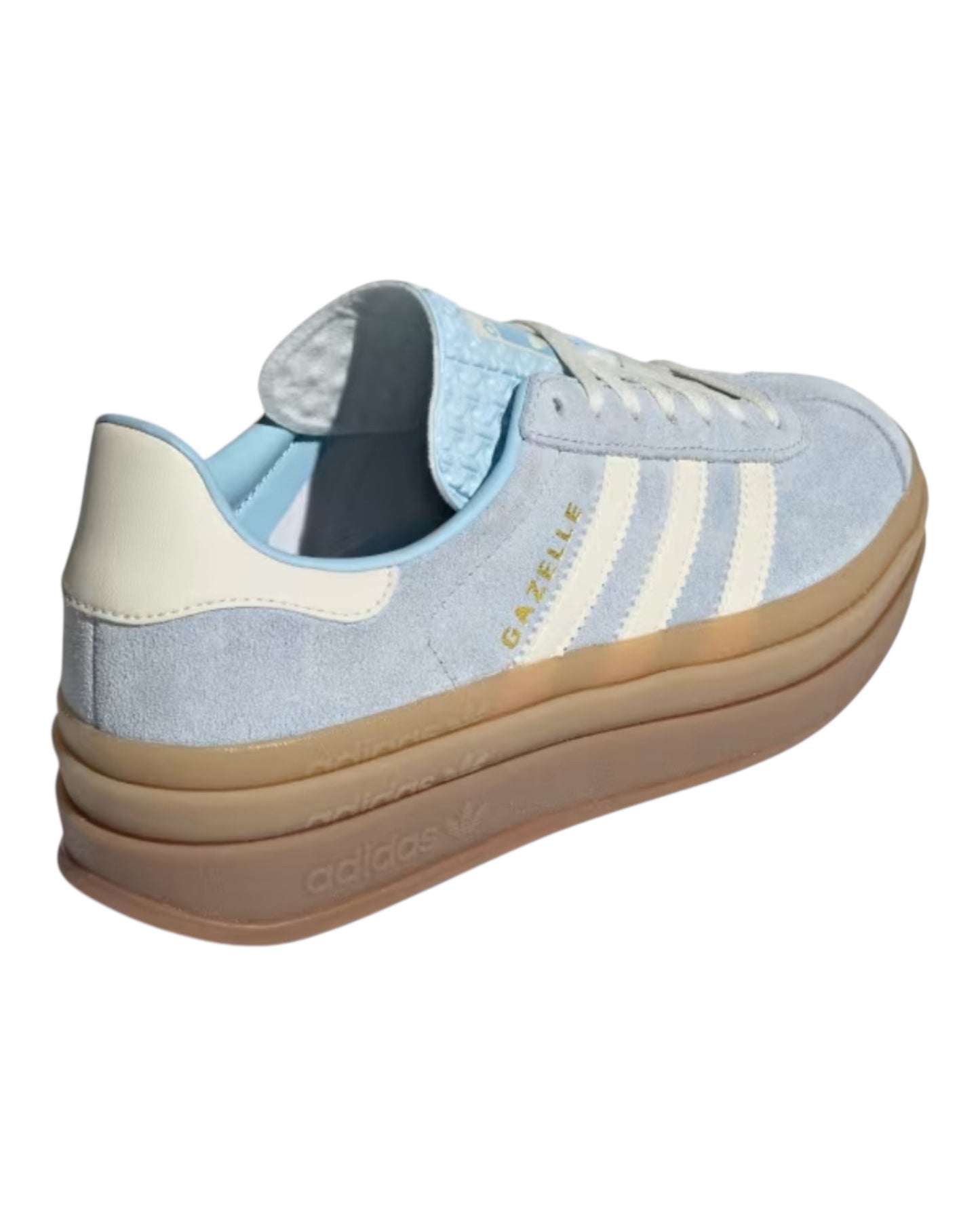 ADIDAS GAZELLE BOLD IN CAMOSCIO AZZURRO BANDE BIANCHE