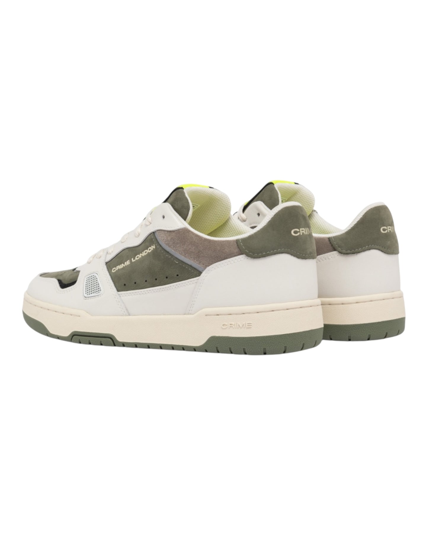 CRIME LONDON OFF COURT IN PELLE BIANCA NABUCK VERDE