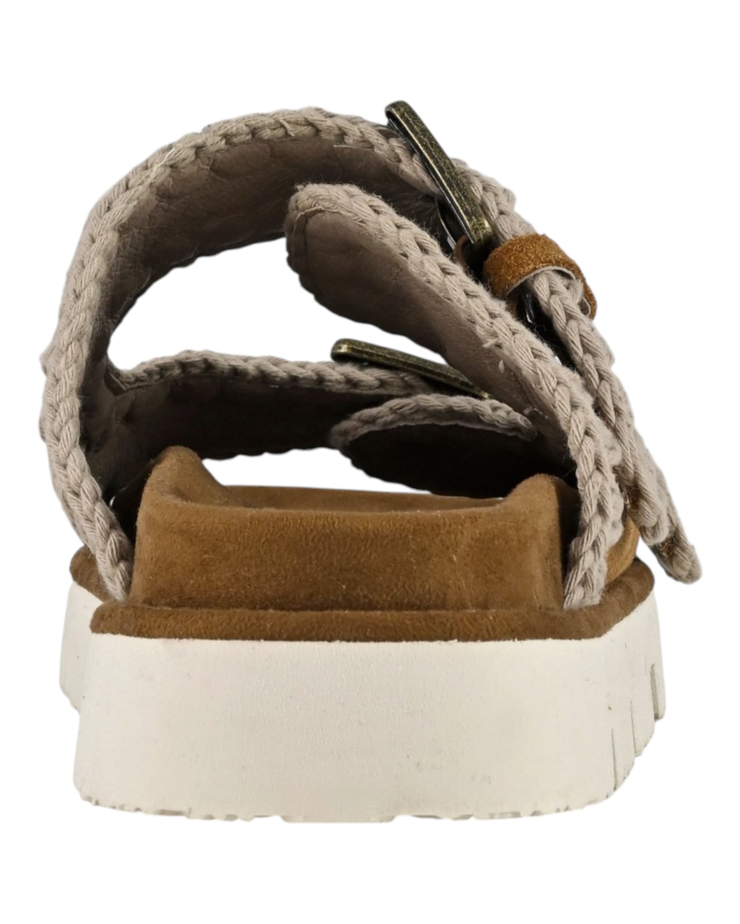 MOU SANDAL TWO BUCKLE IN SUEDE COG MARRONE