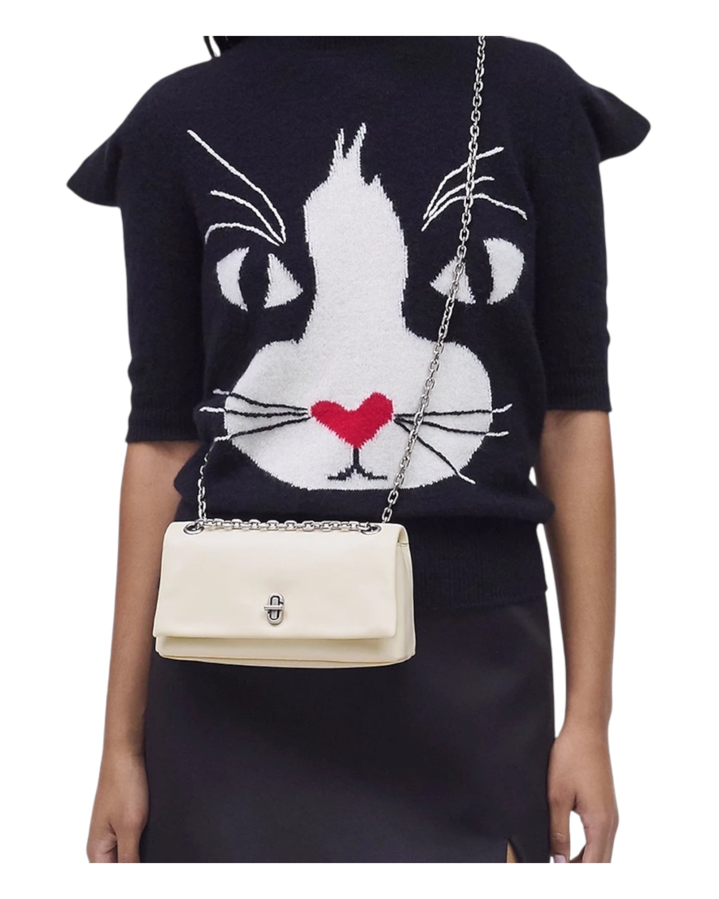 MARC JACOBS THE DUAL CHAIN MINI BAG IN PELLE PANNA