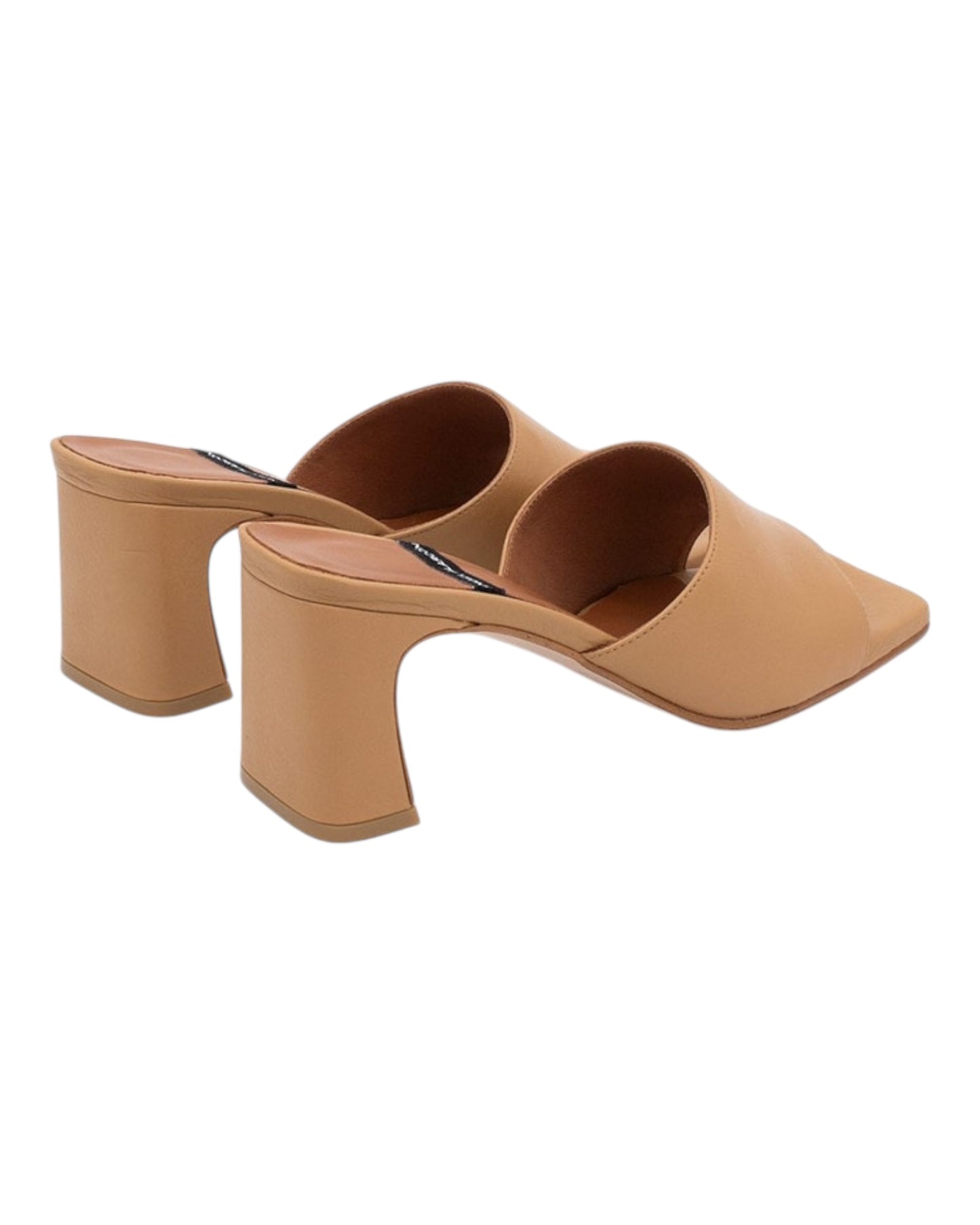 ANGEL ALARCON 139528Q CIABATTA IN PELLE CUOIO CON PUNTA ETACCO QUADRATO