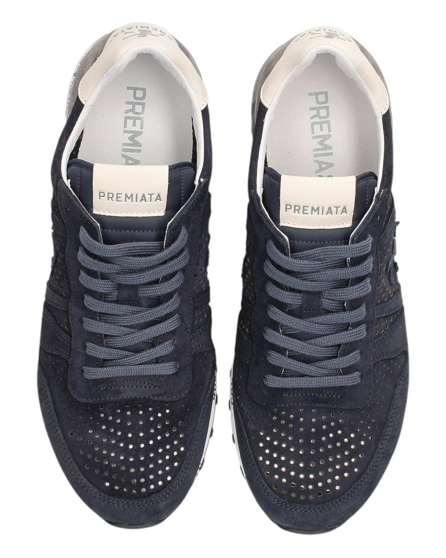 PREMIATA ERIC 6142 IN CAMOSCIO TRAFORATO BLU TALLONE GRIGIO