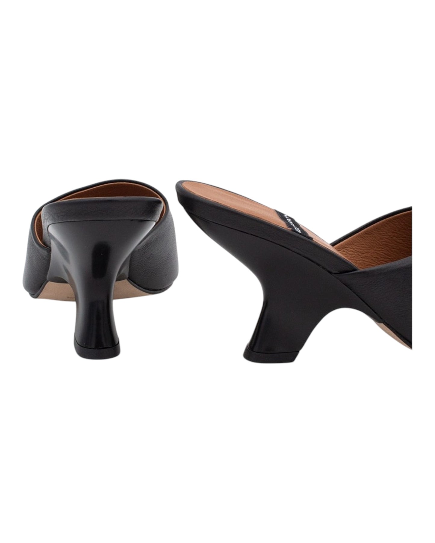 ANGEL ALARCON 125750Z CIABATTA CON TACCO IN PELLE NERA