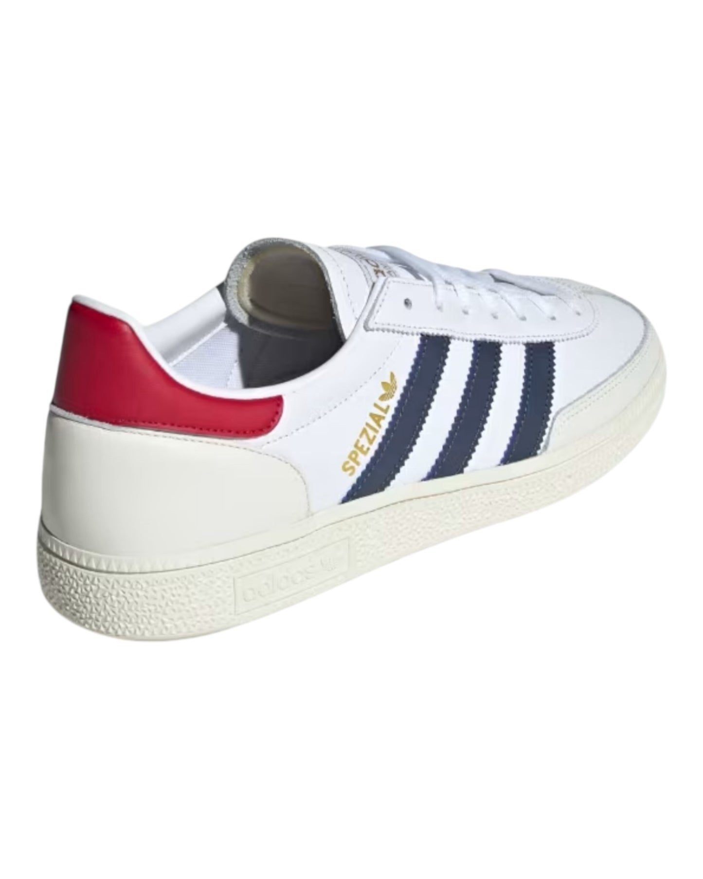 ADIDAS SPEZIAL IN PELLE BIANCA CON BANDE E TALLONE BLU/ROSSO