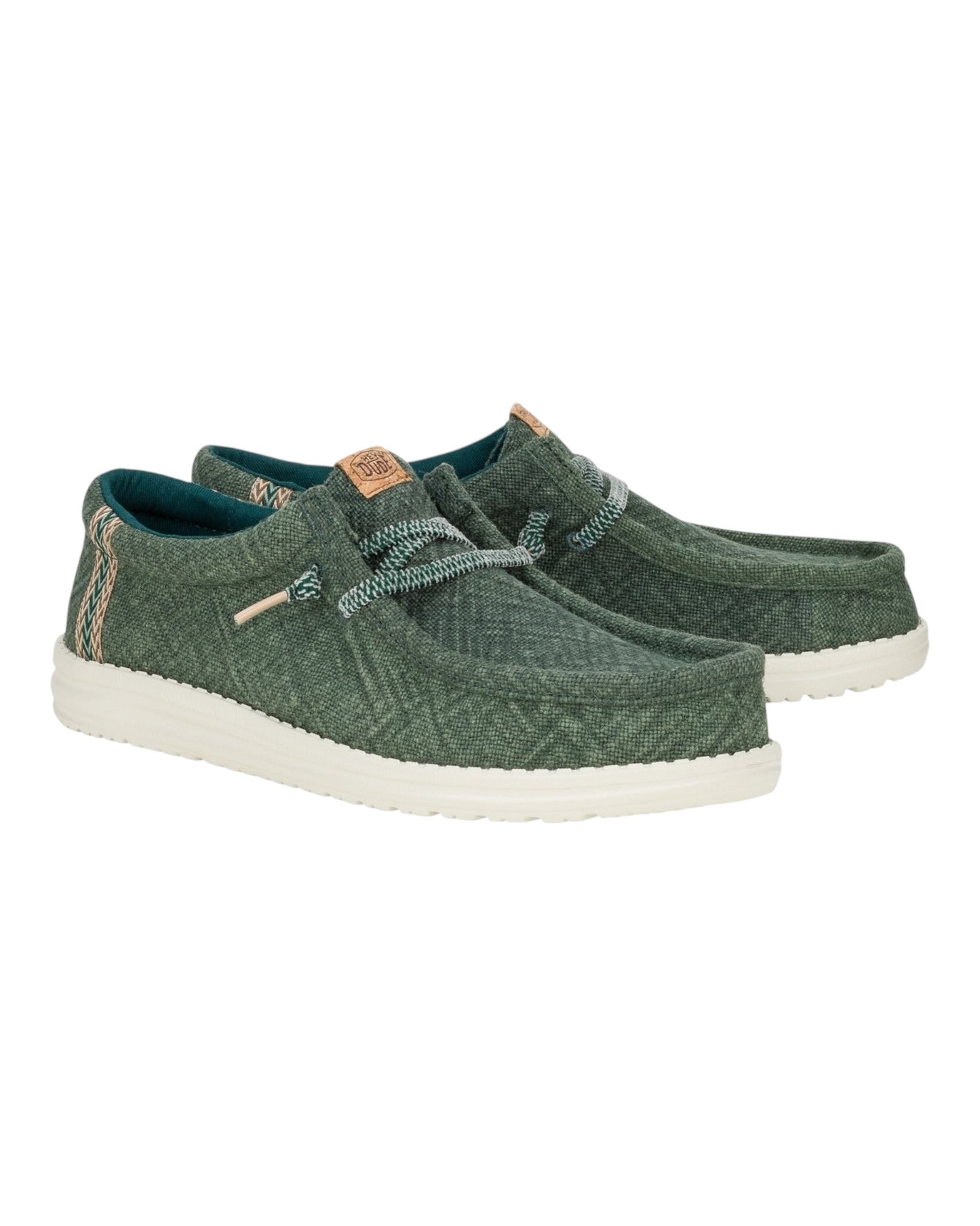 HEY DUDE WALLY JUTE IN TESSUTO VERDE