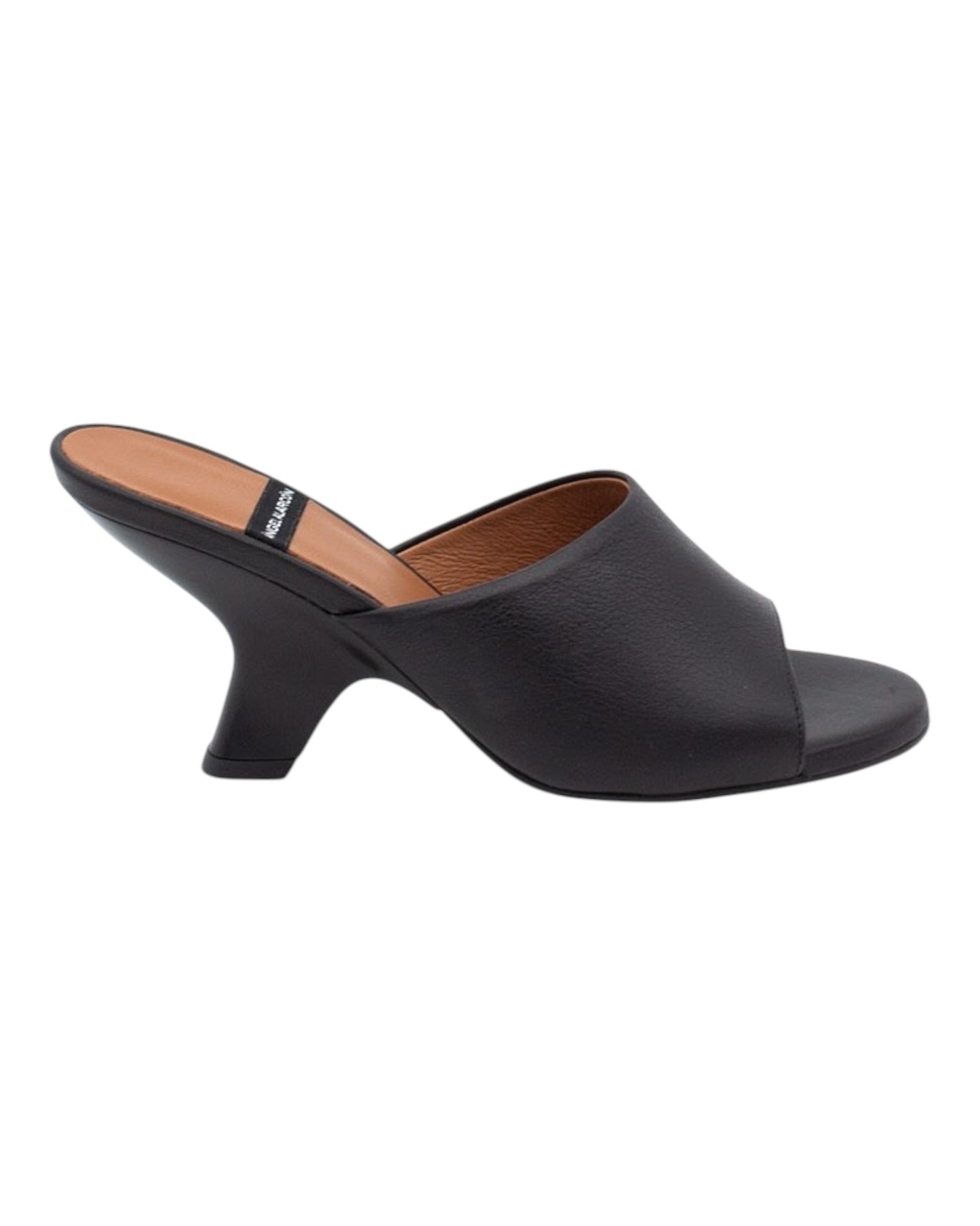 ANGEL ALARCON 125750Z CIABATTA CON TACCO IN PELLE NERA