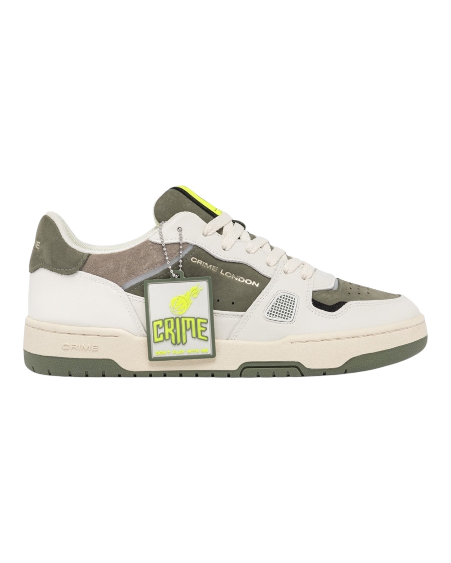 CRIME LONDON OFF COURT IN PELLE BIANCA NABUCK VERDE