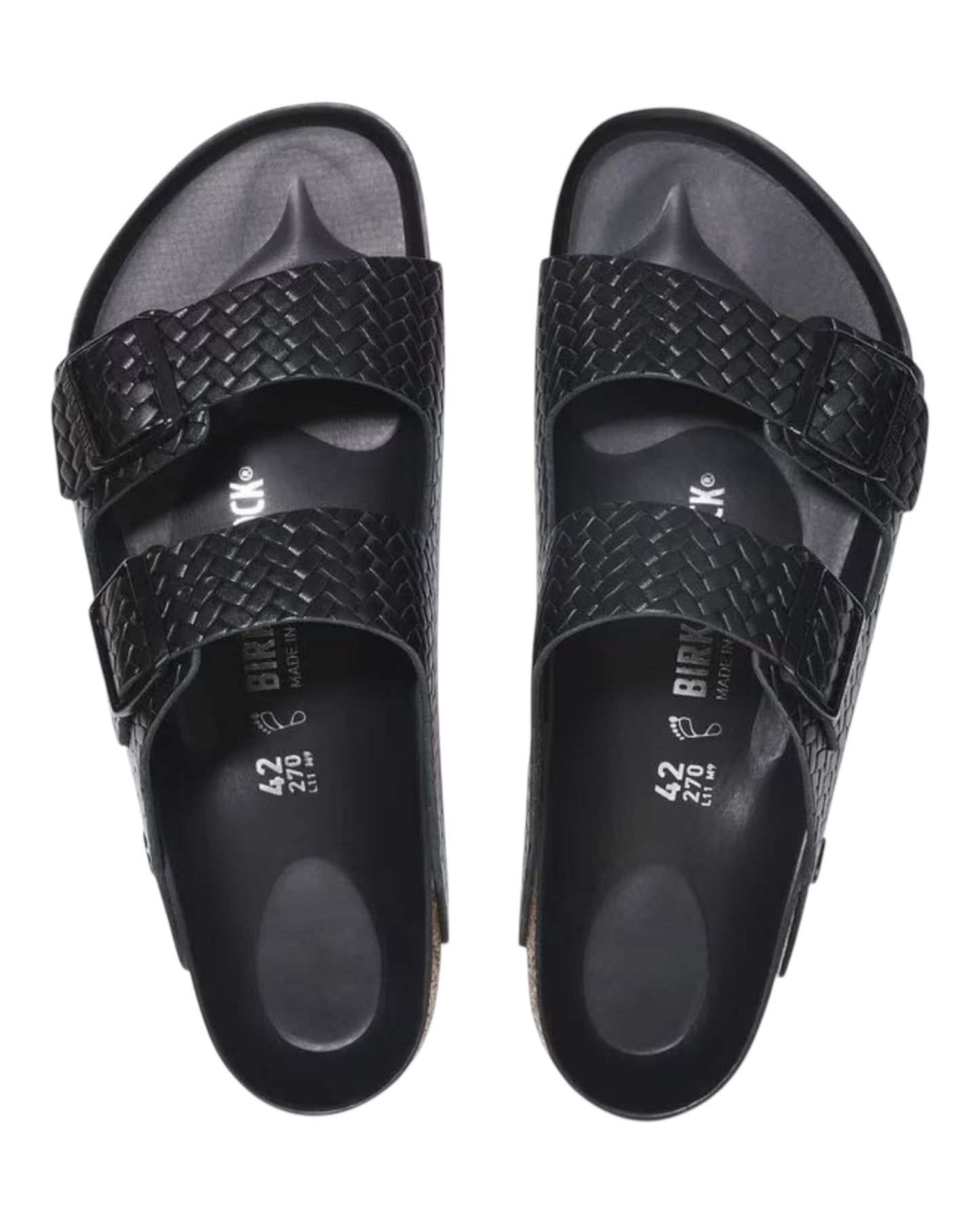 BIRKENSTOCK ARIZONA RIVET LOGO INTRECCIATA NERA