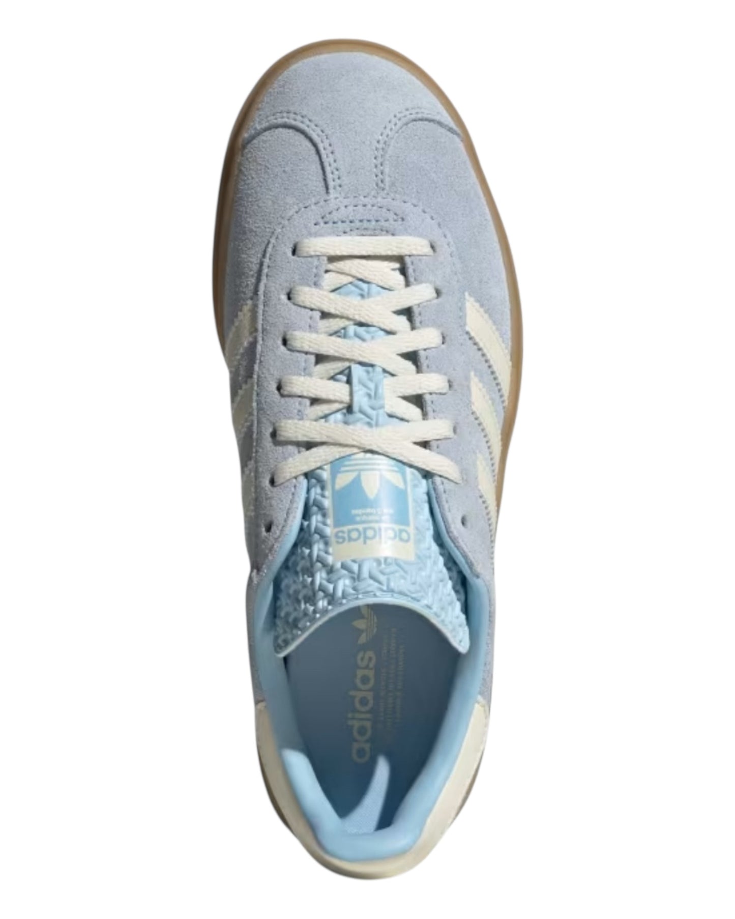 ADIDAS GAZELLE BOLD IN CAMOSCIO AZZURRO BANDE BIANCHE