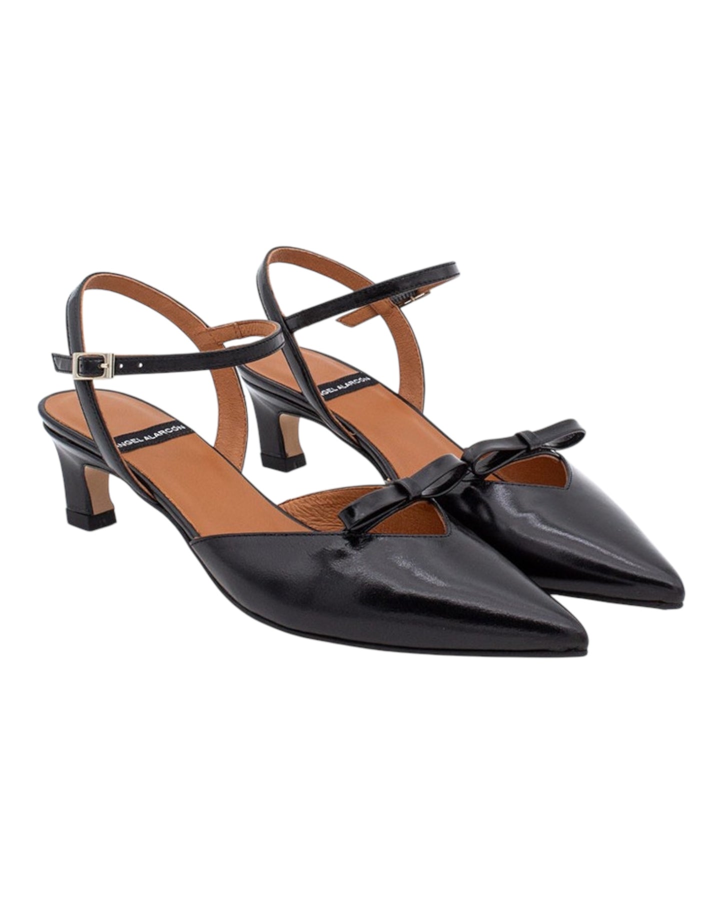 ANGEL ALARCON 050480A CHANEL CON FIOCCHETTO IN PELLE LUCIDA NERA