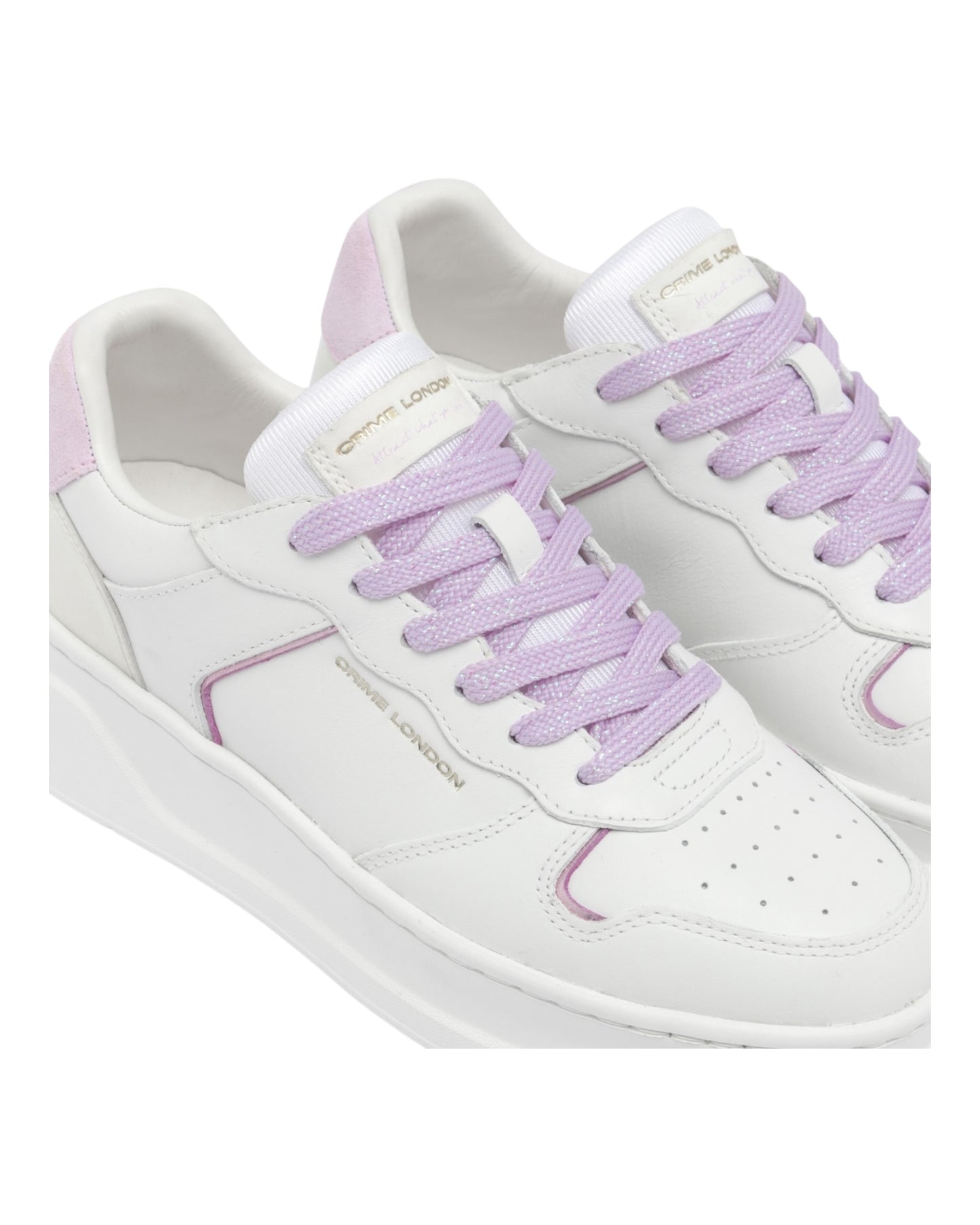 CRIME LONDON MAGNETIC IN PELLE BIANCA/VIOLA