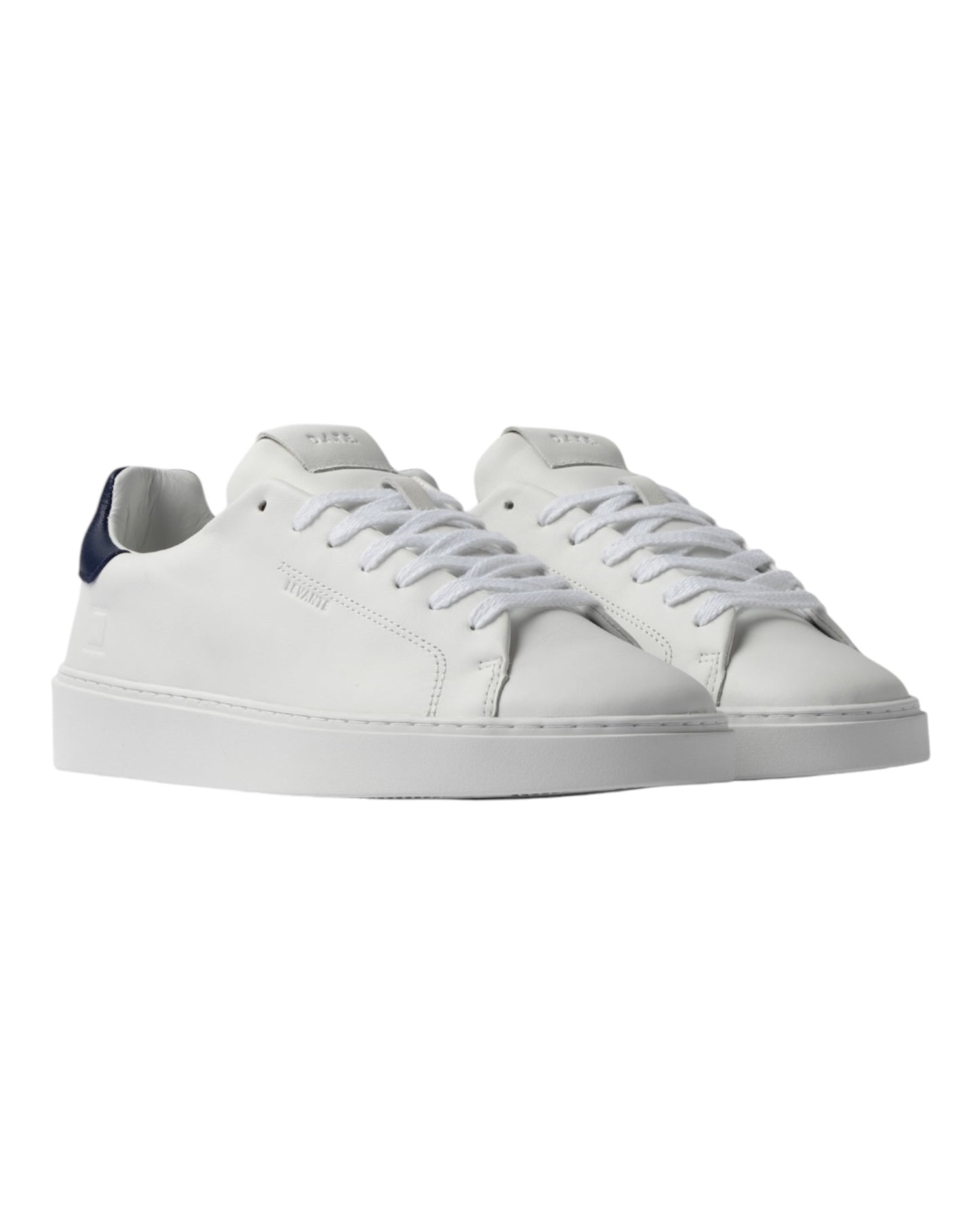 DATE LEVANTE IN PELLE BIANCA INSERTO BLU
