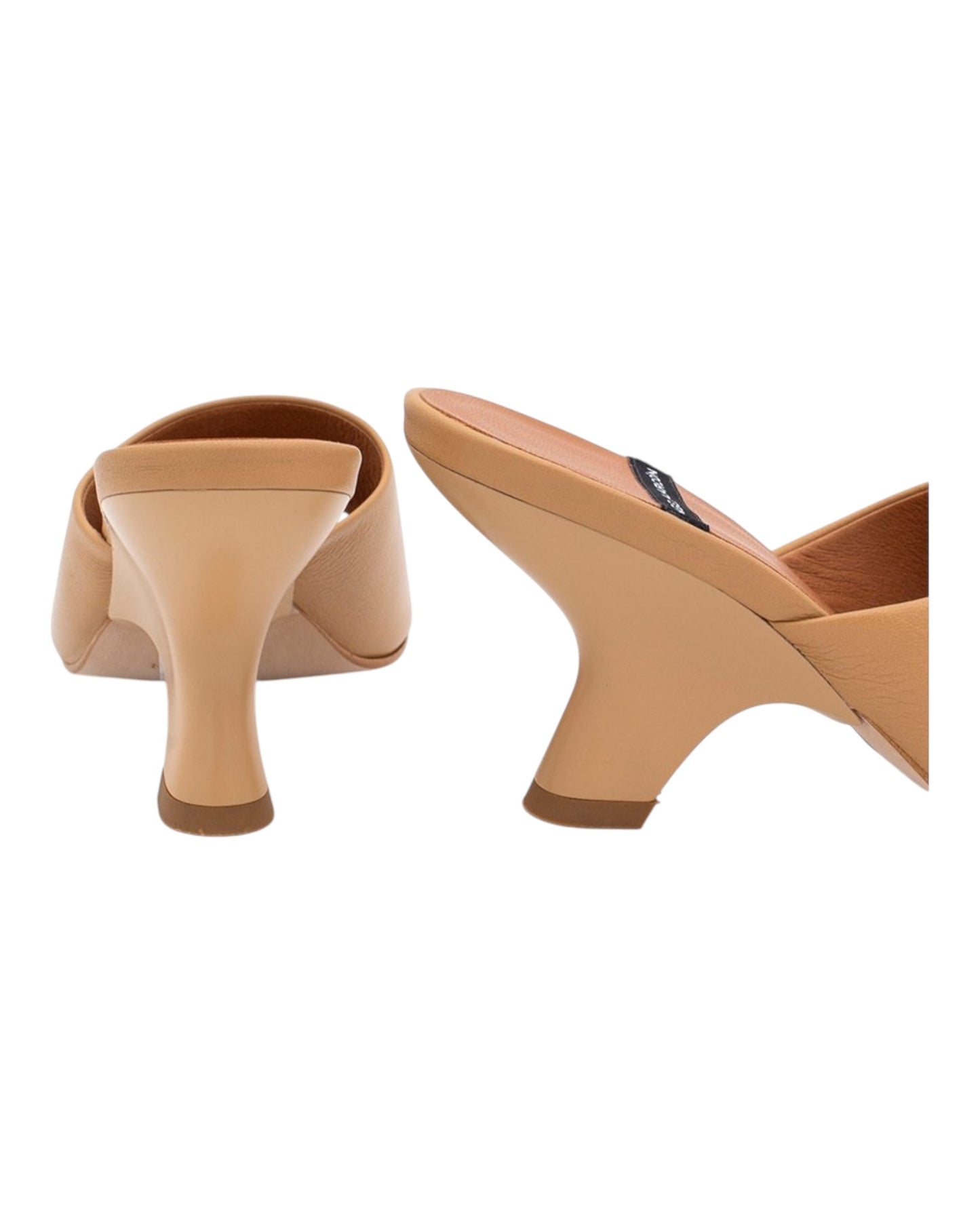ANGEL ALARCON 125750Z CIABATTA CON TACCO IN PELLE CUOIO