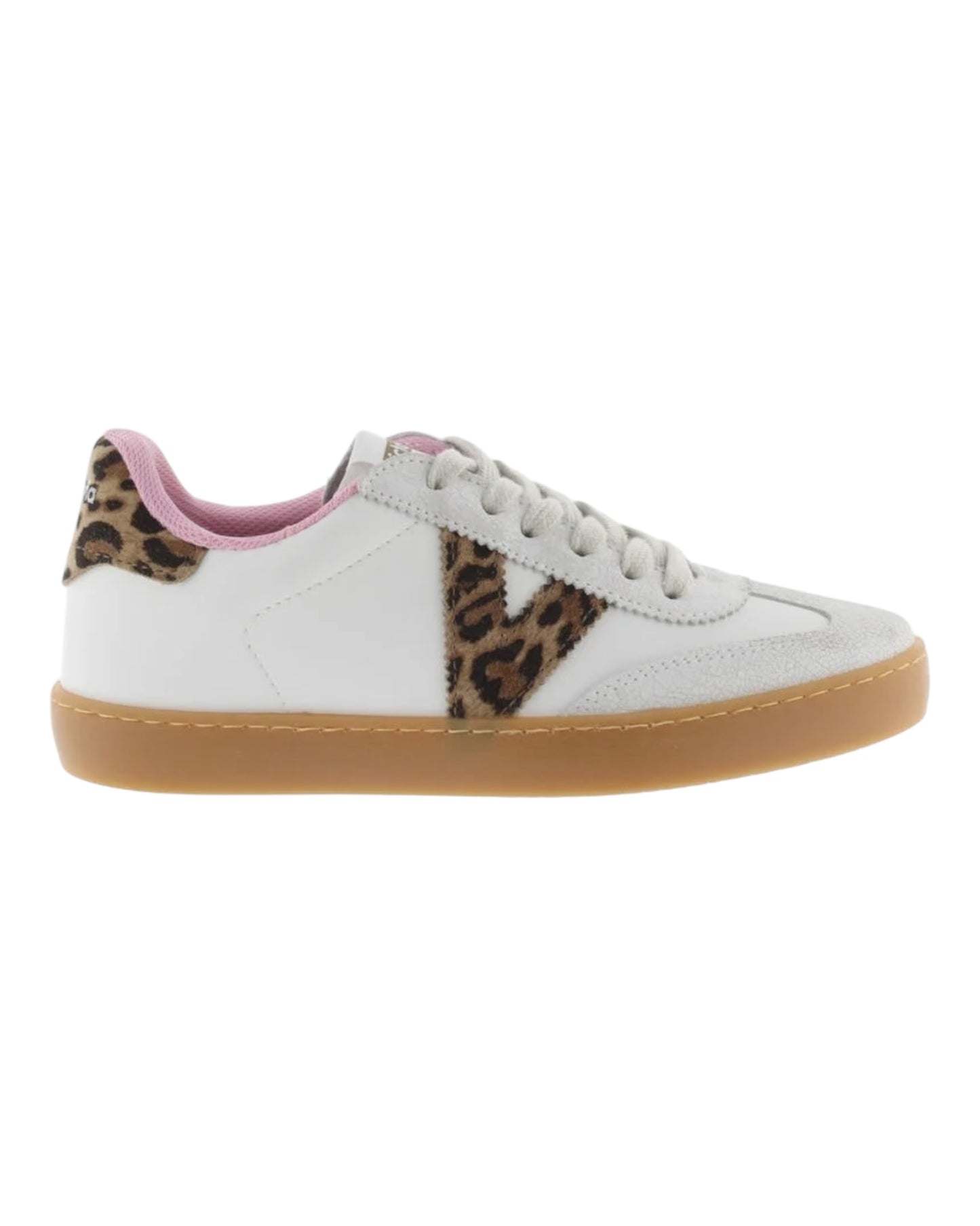 VICTORIA 11262 IN PELLE E CAMOSCIO INSERTI ROSA LOGO ANIMALIER