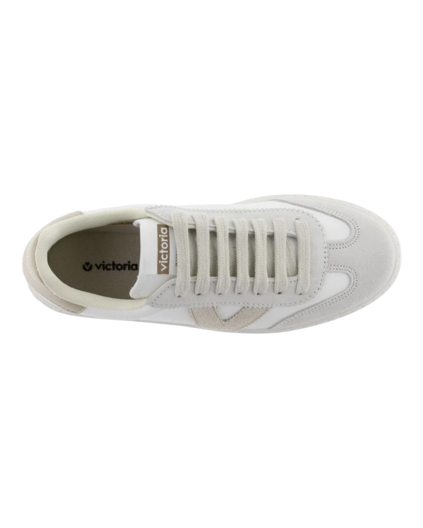 VICTORIA 1092173 SNEAKERS PLATFORM IN CAMOSCIO E PELLE BEIGE
