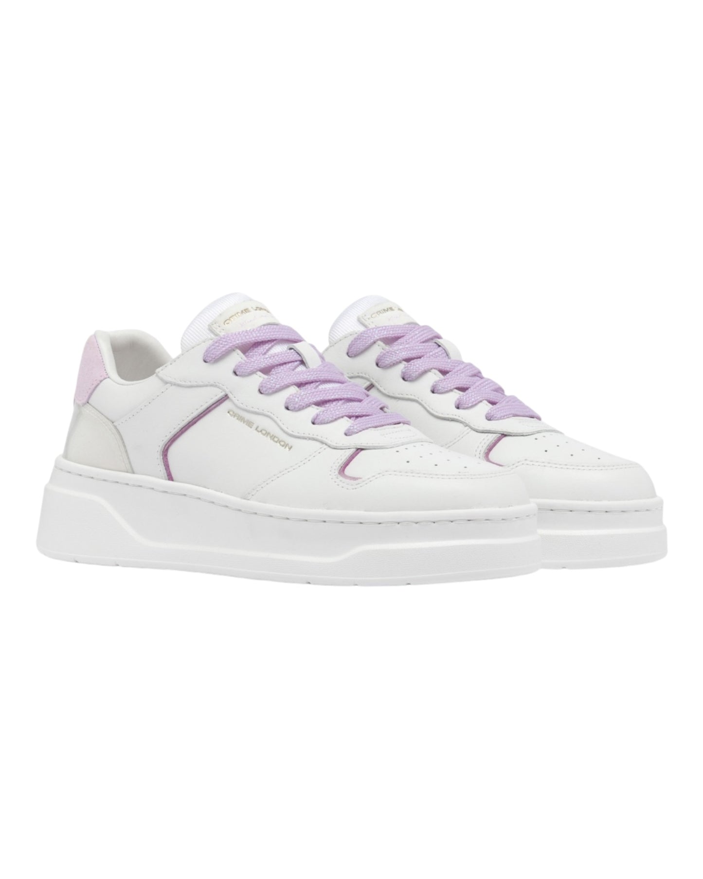 CRIME LONDON MAGNETIC IN PELLE BIANCA/VIOLA