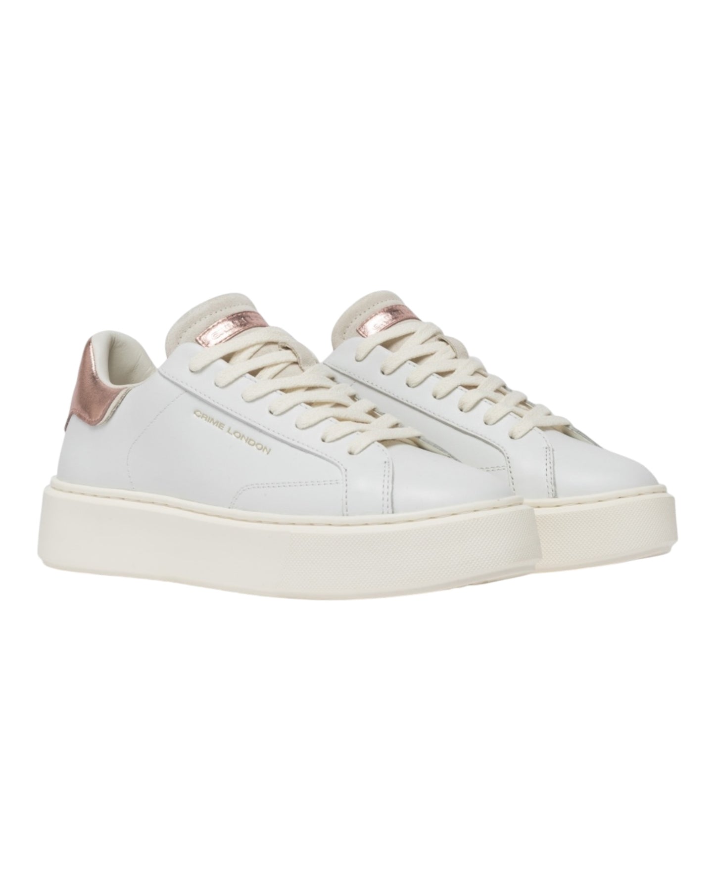CRIME LONDON NEW EXTRA IN PELLE BIANCA/ROSA