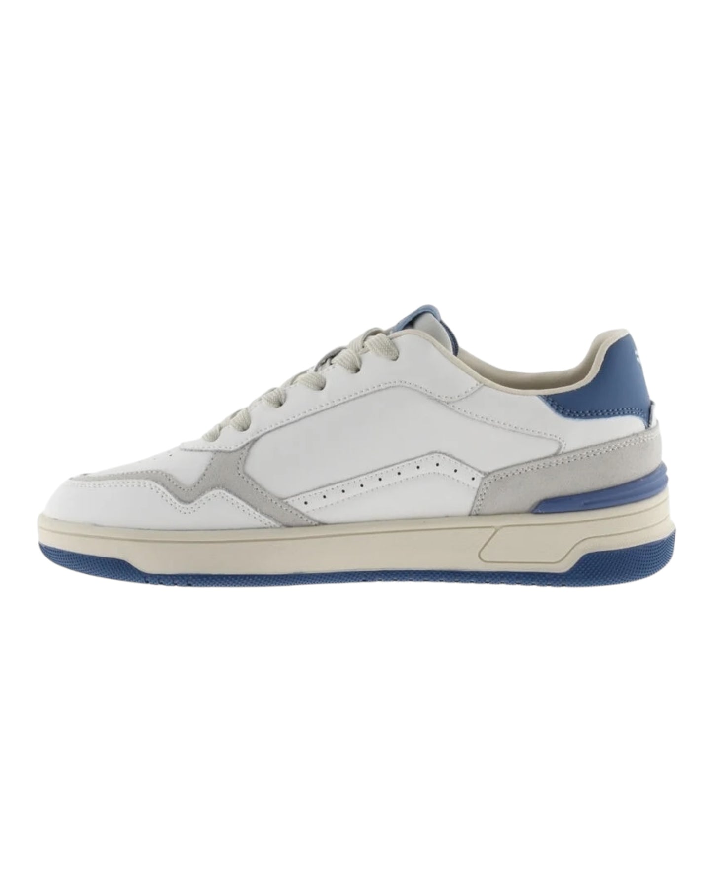 VICTORIA 800122 SNEKAERS IN PELLE BIANCA TALLONCINO AZZURRO