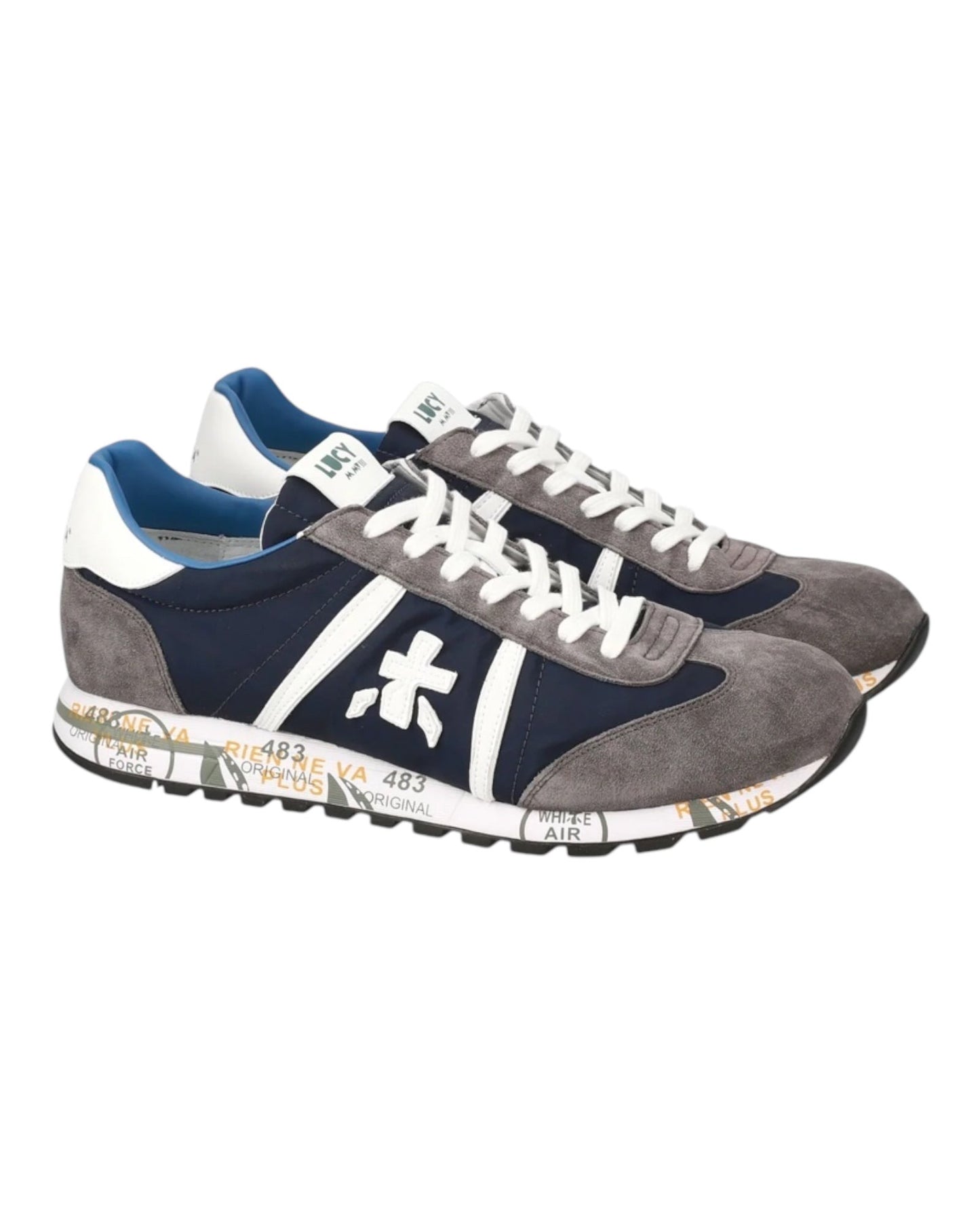PREMIATA LUCY 7089 IN CAMOSCIO GRIGIO/BLU