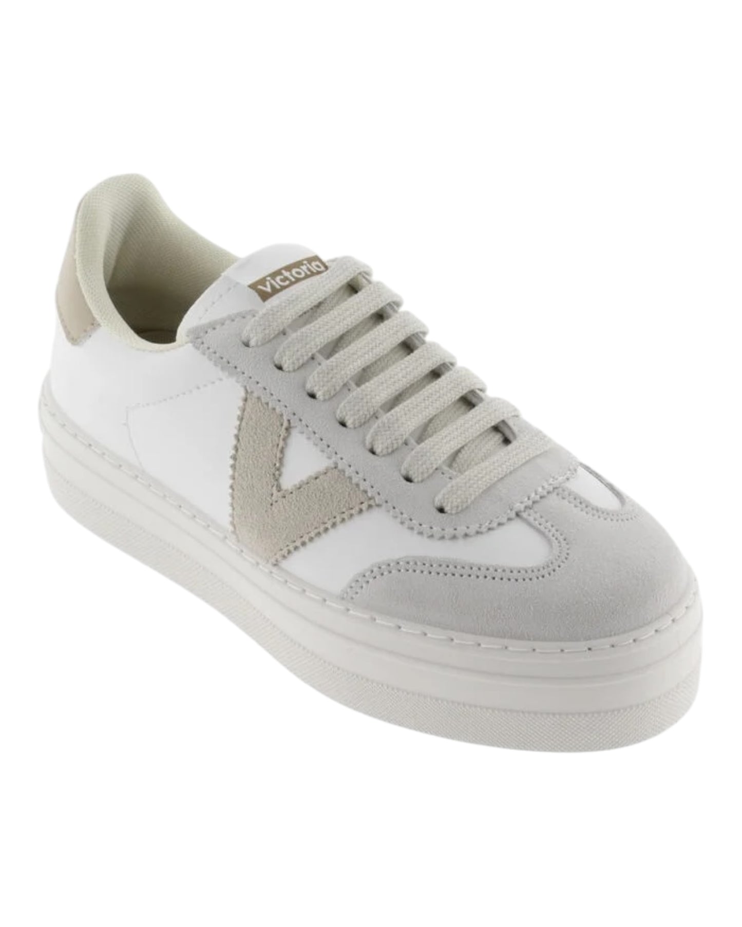 VICTORIA 1092173 SNEAKERS PLATFORM IN CAMOSCIO E PELLE BEIGE